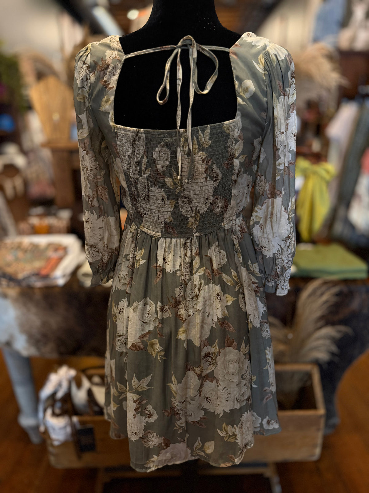 Wildhearted – Olive Floral Mini Dress