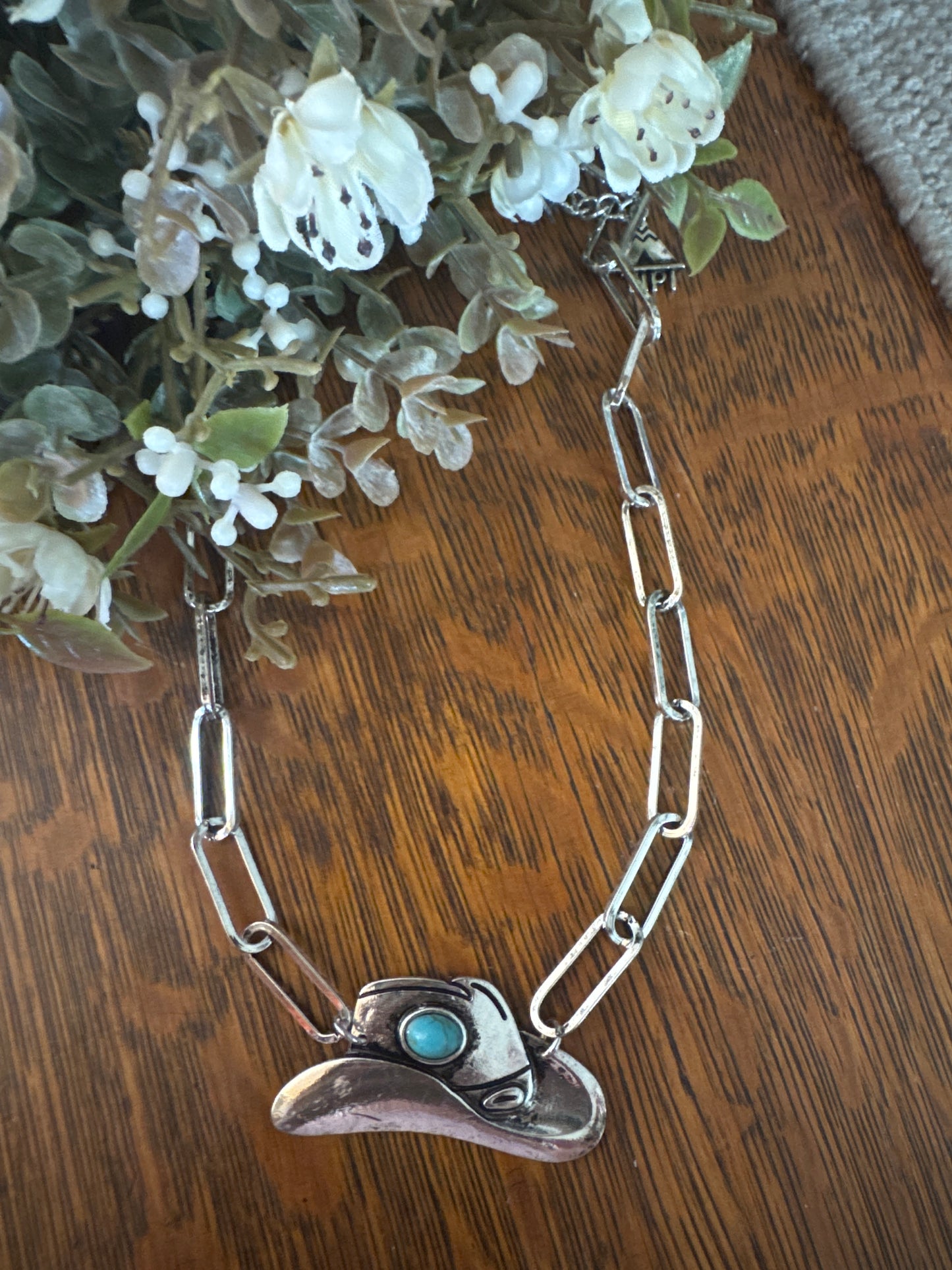 Stone Cowboy Hat - Necklace