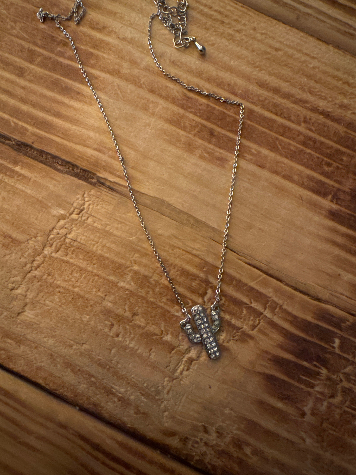 Tiny Cactus - Silver Necklace