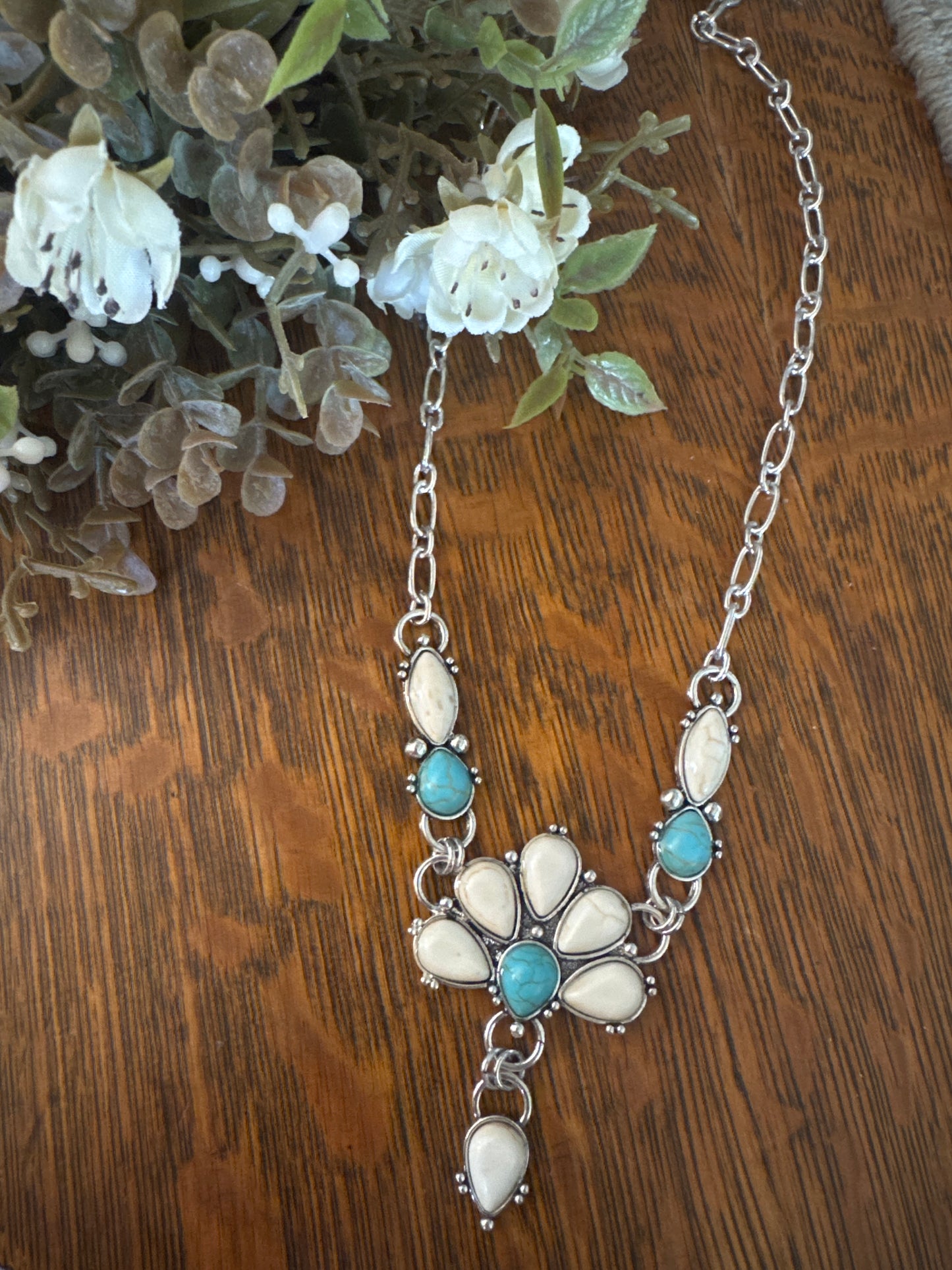Something Blue - Ivory Squash Necklace