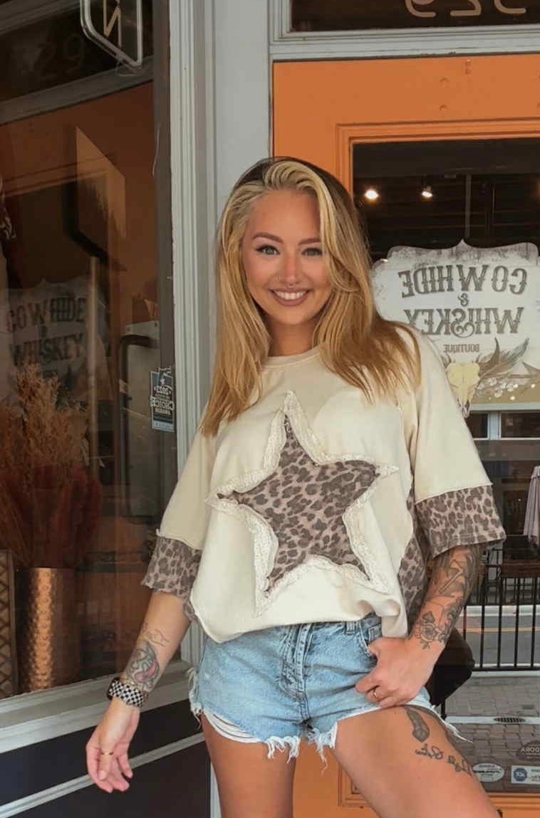 Cosmic Cheetah - Tan Top