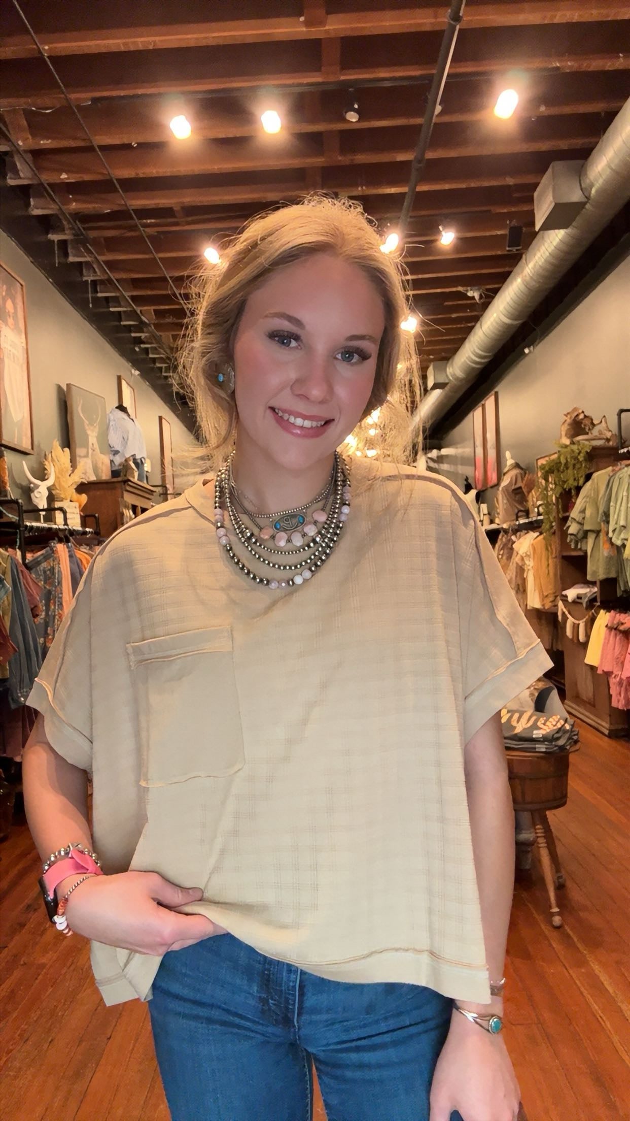 Off Grid – Tan Pocket Top