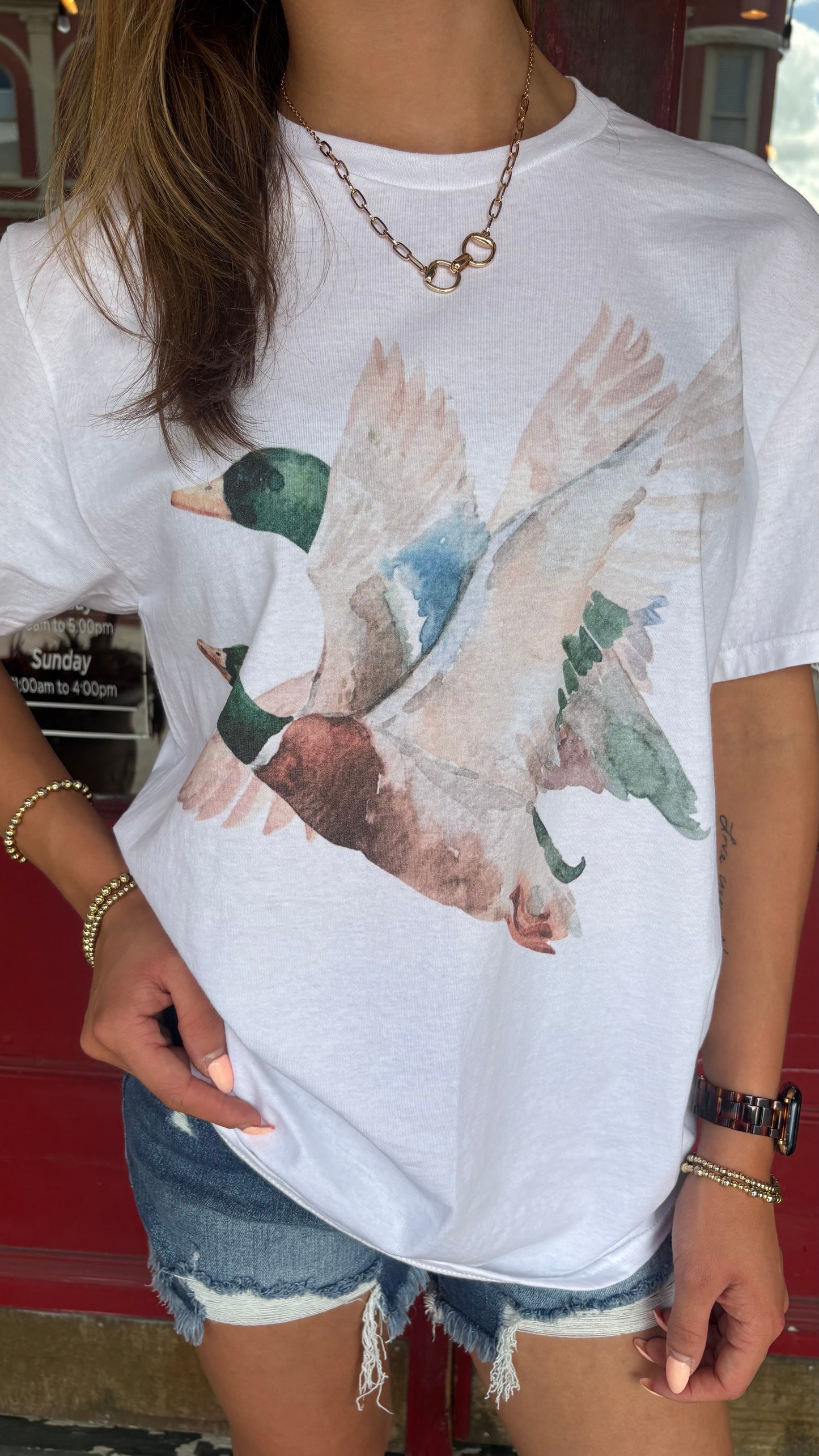 Duck Camp Classic – White Graphic Tee