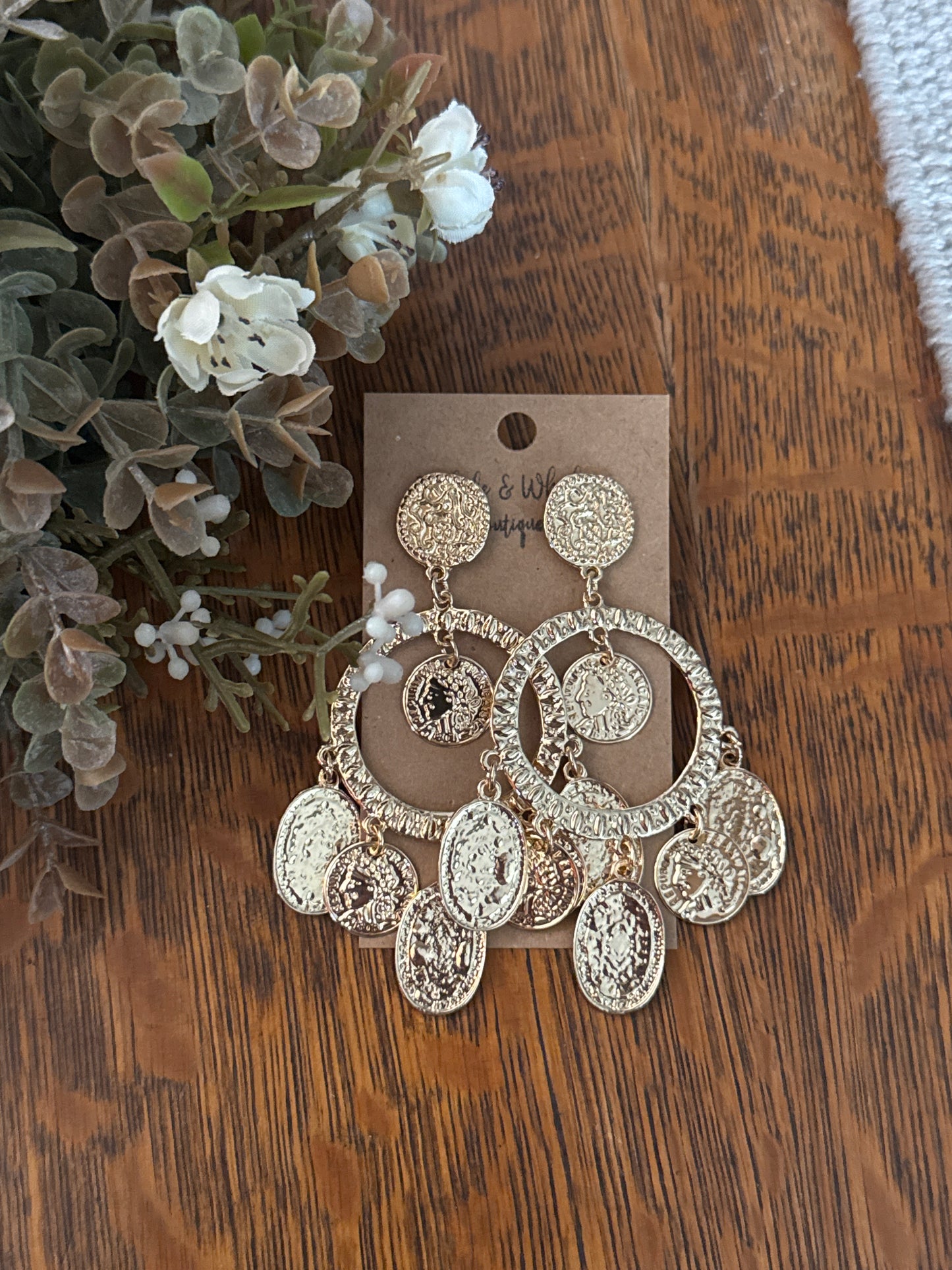 Greek Coins - Gold Earrings