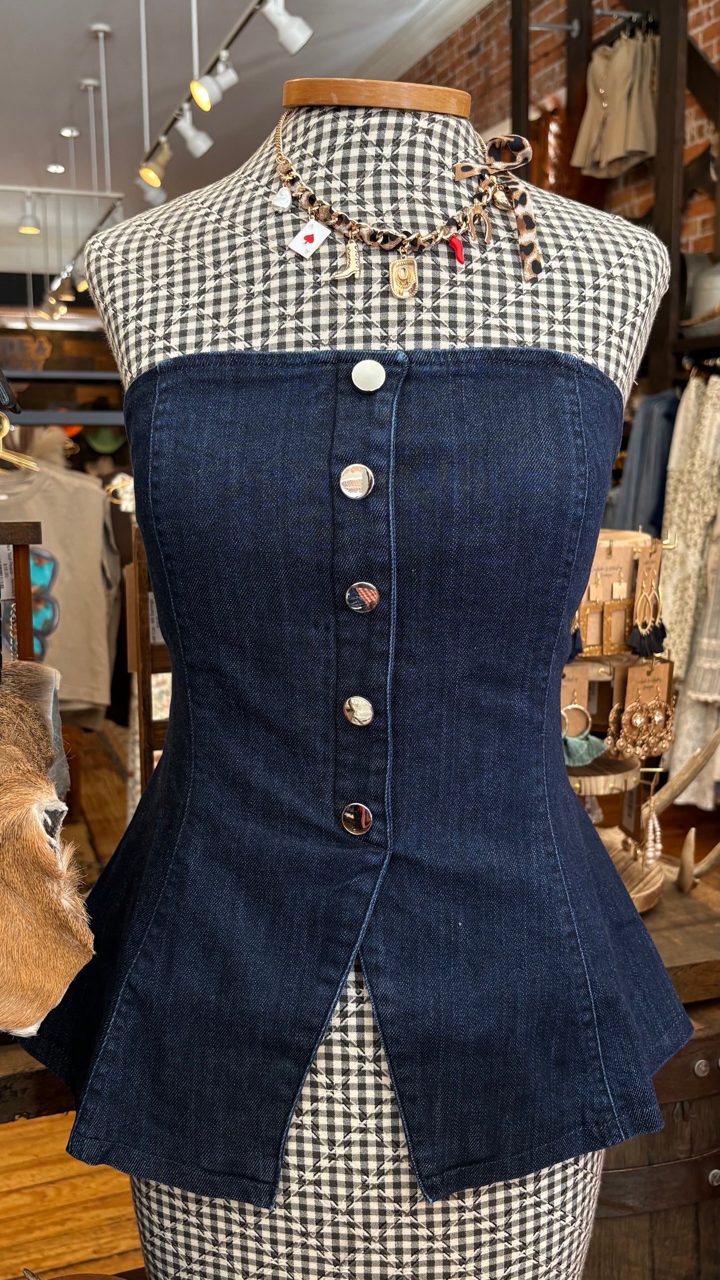 Silver Spur – Denim Strapless Top