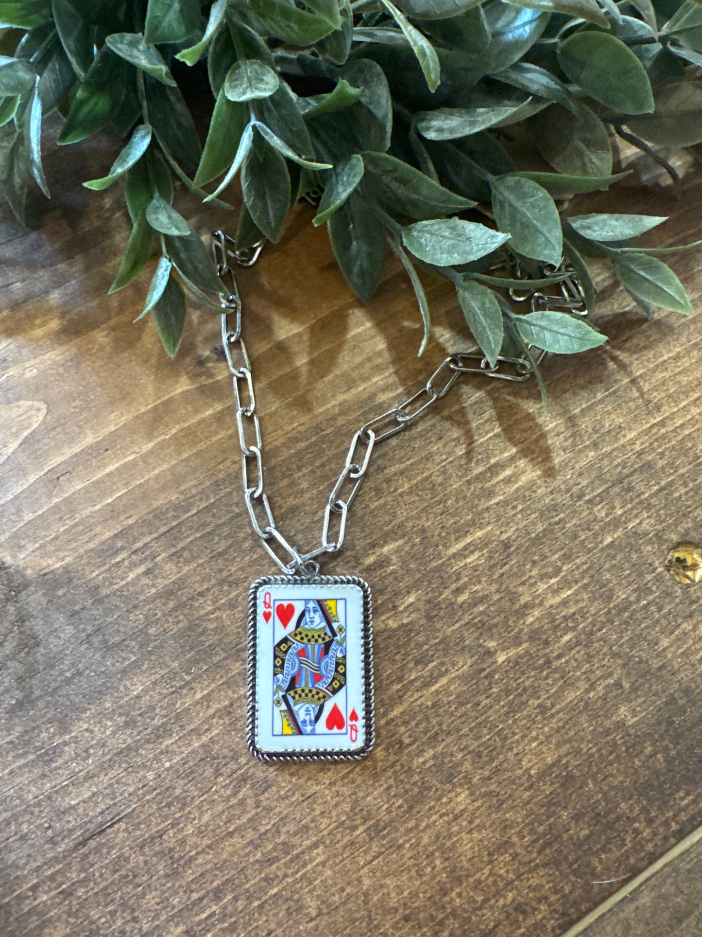 Queen of Hearts Card - Necklace