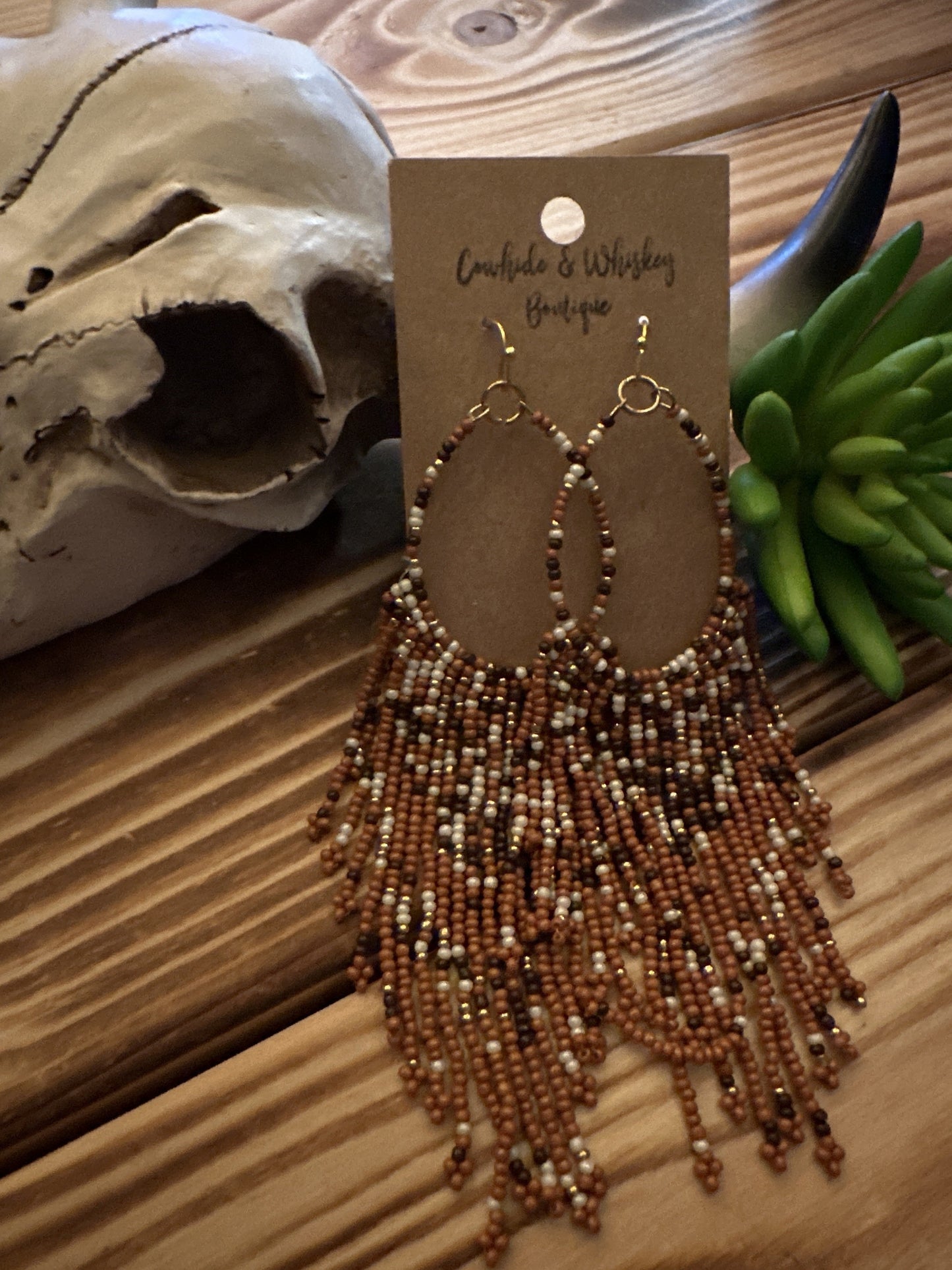 Rustic Barrel - Seedbead Earrings