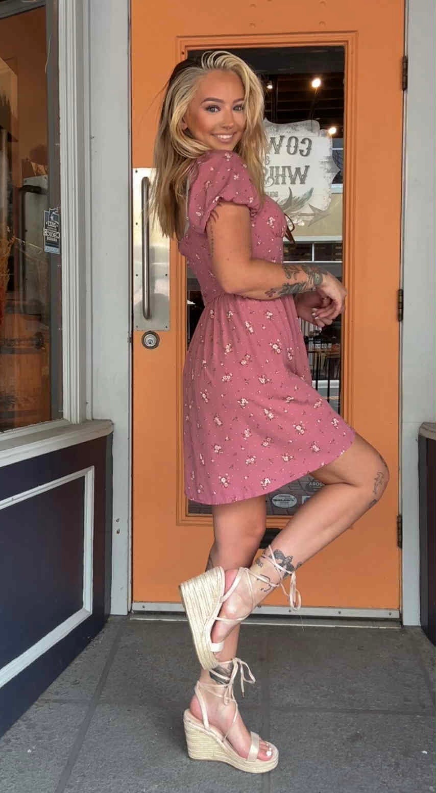 Dusty Rosewood - Mauve Mini Dress