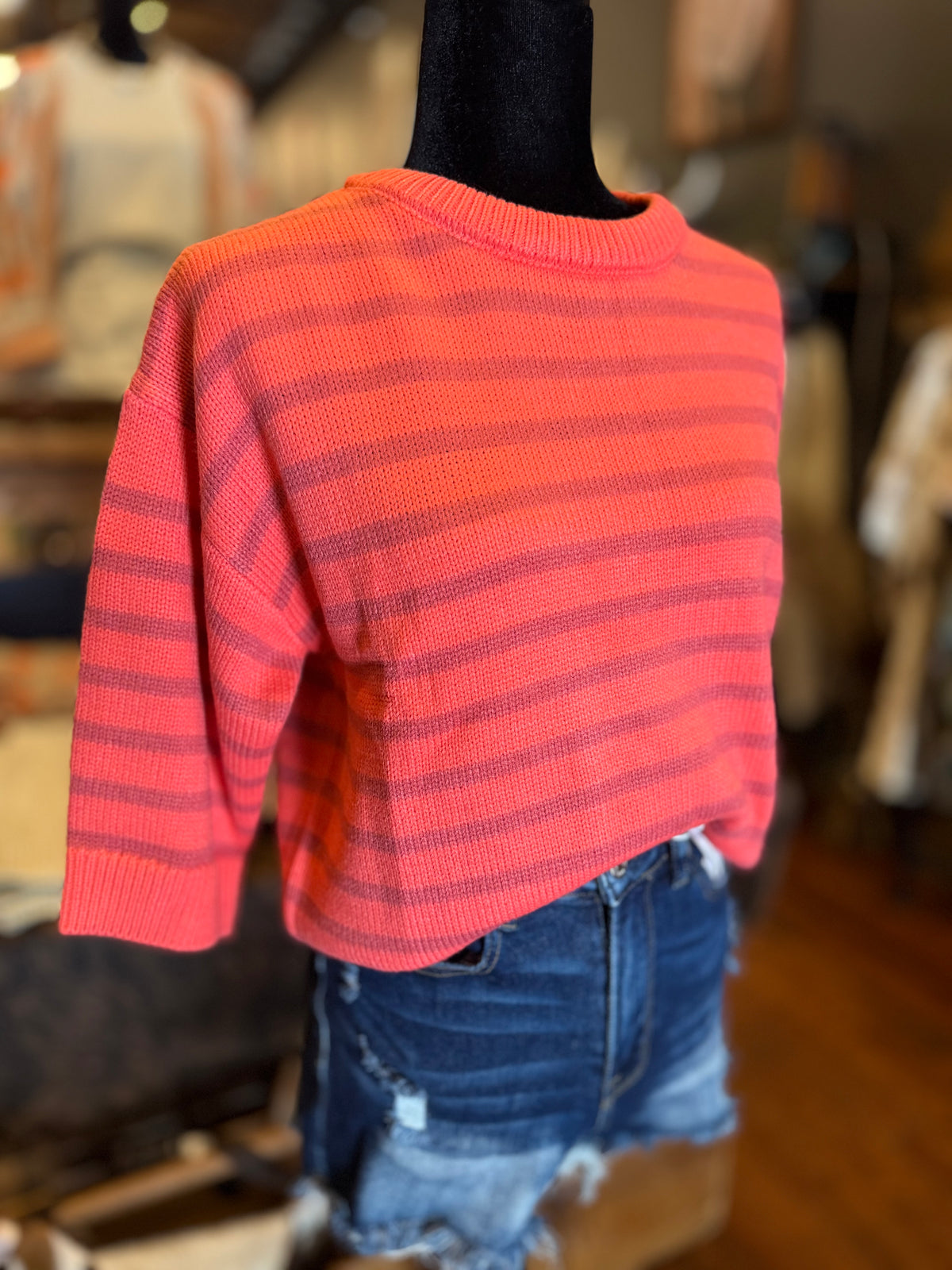 Mauve Country – Boxy Cropped Sweater