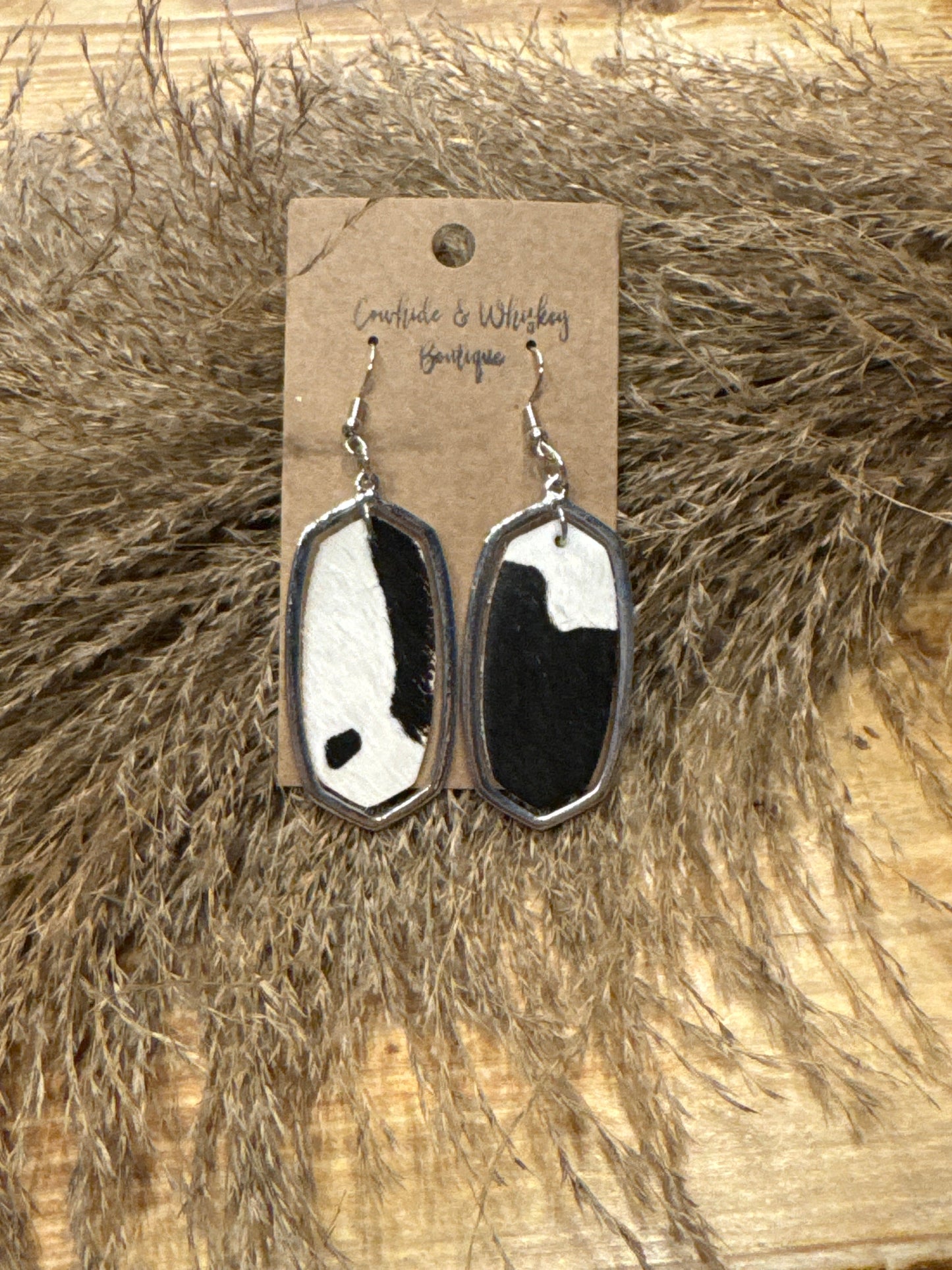 Cowhide Dangle - Earrings