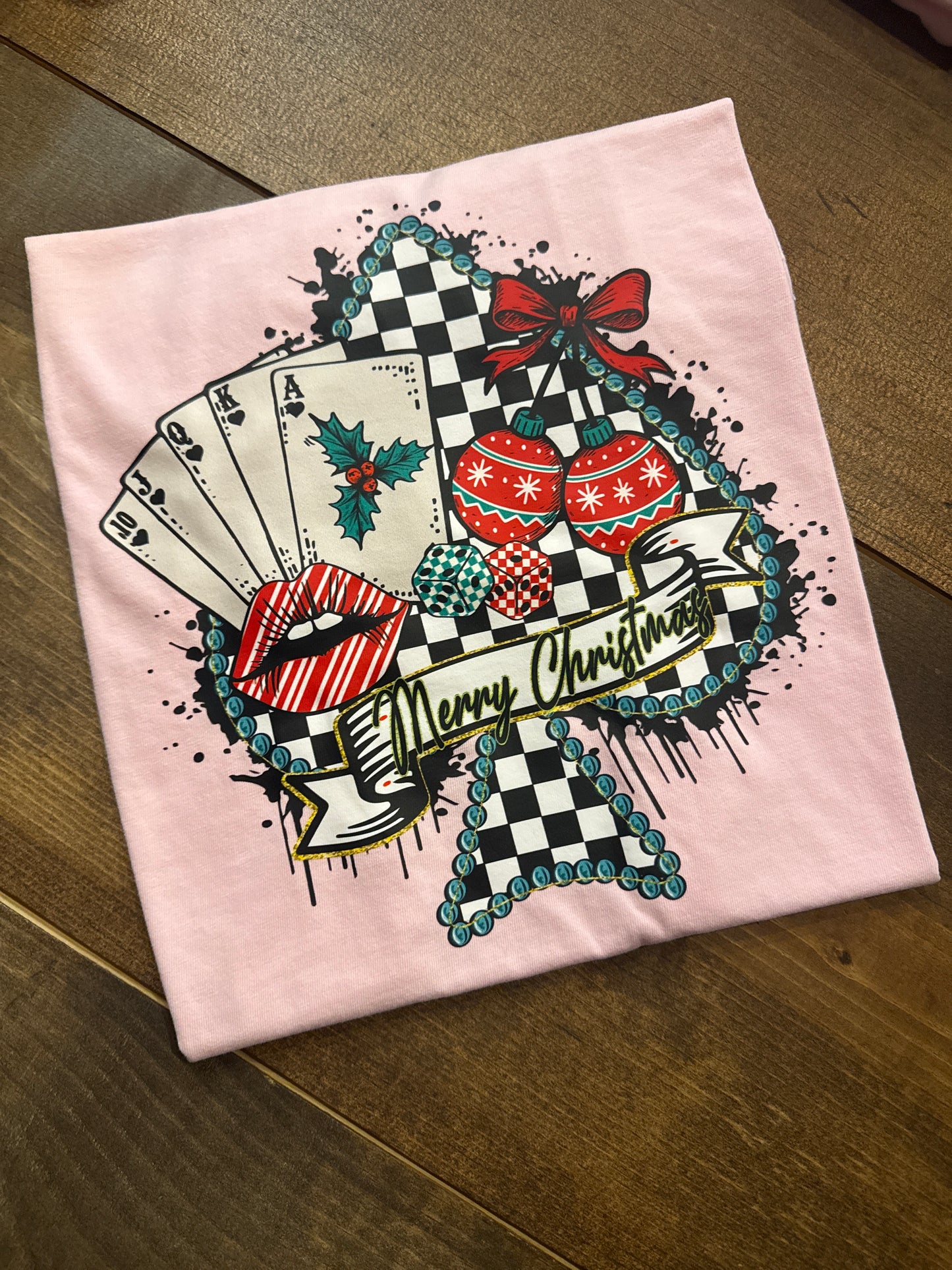 Christmas Spade- Pink Graphic Tee