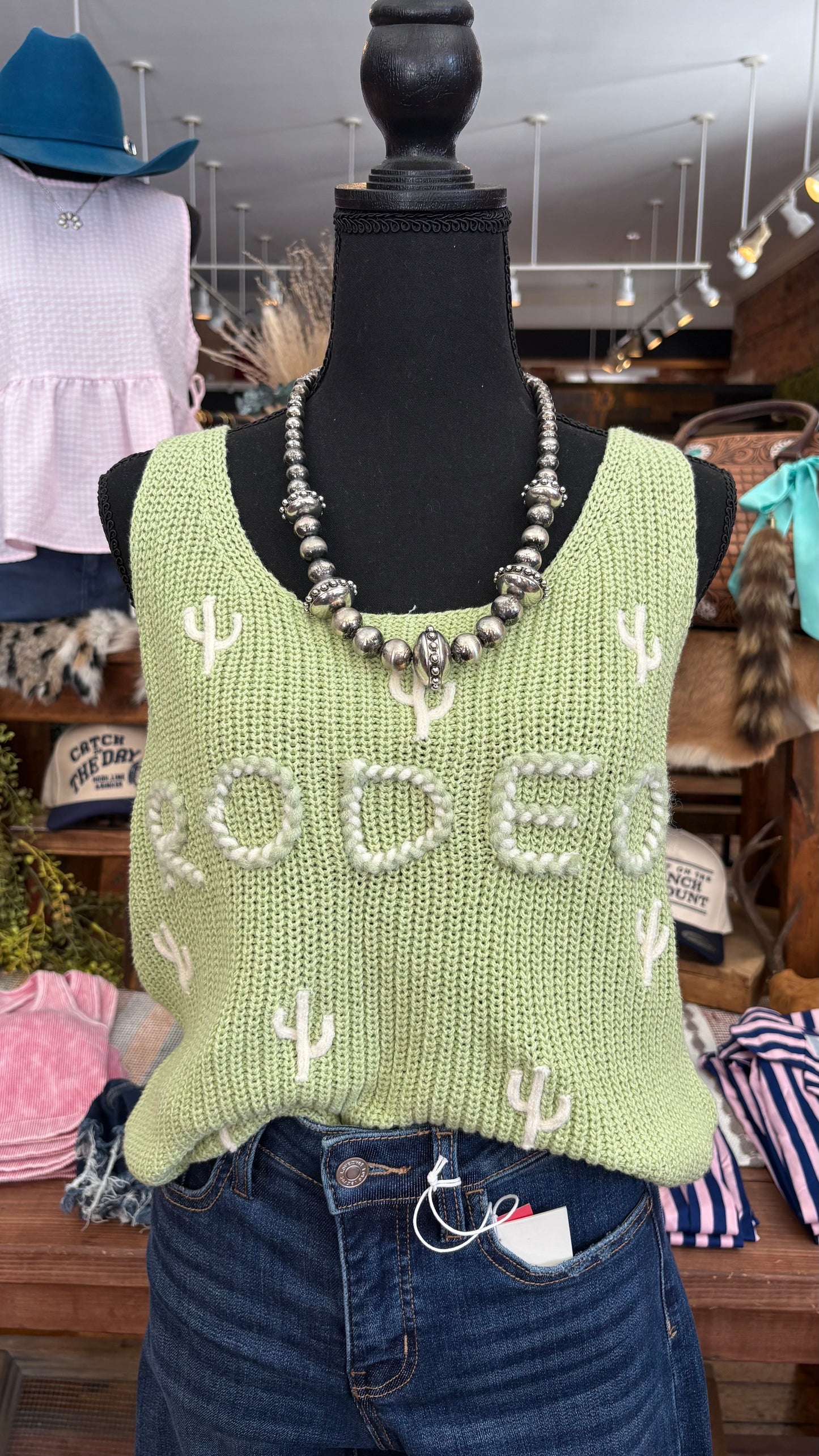 Neon Rodeo – Lime Knit Tank