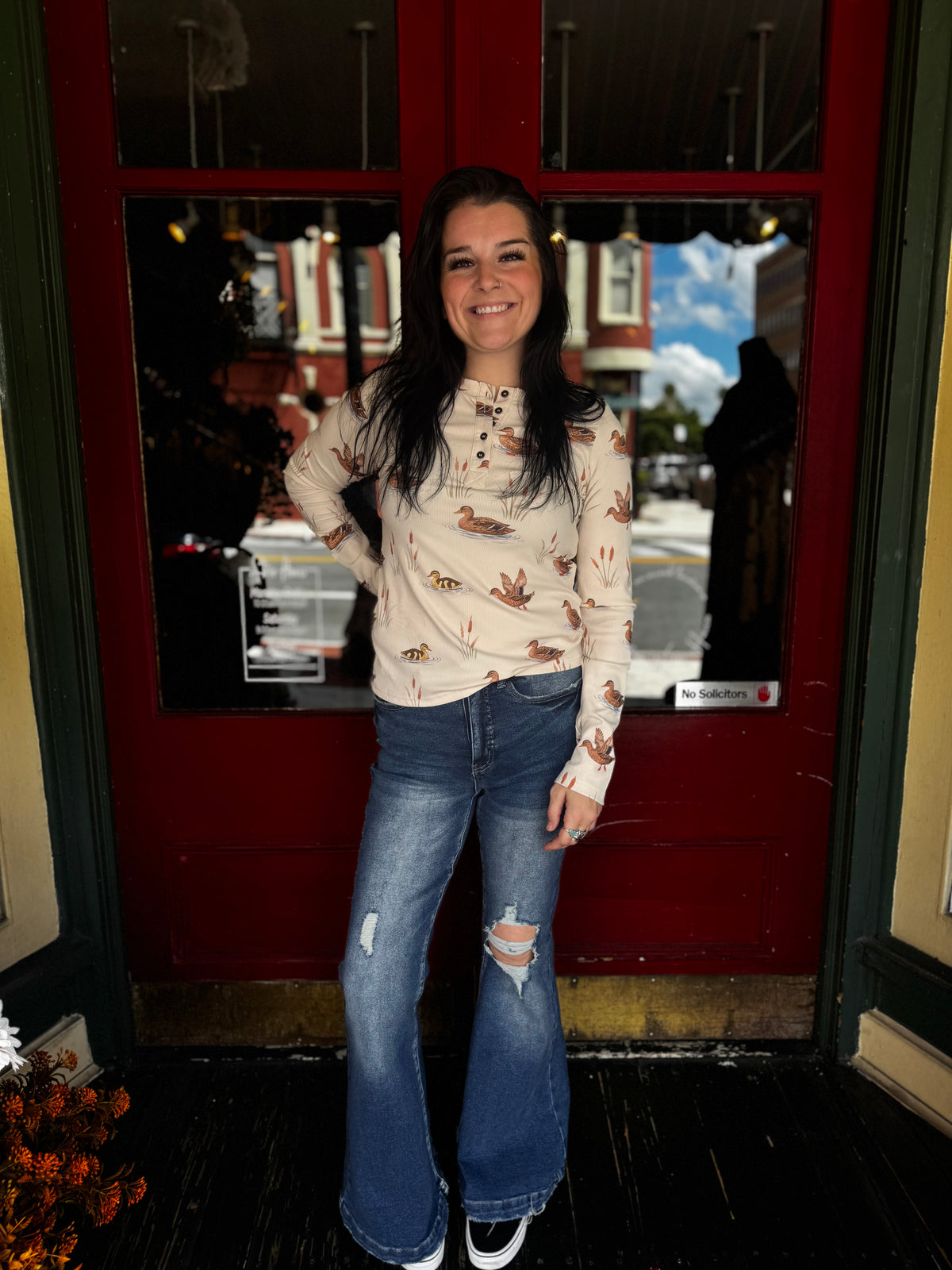 Duck Pond – Ivory Ribbed Long Sleeve
