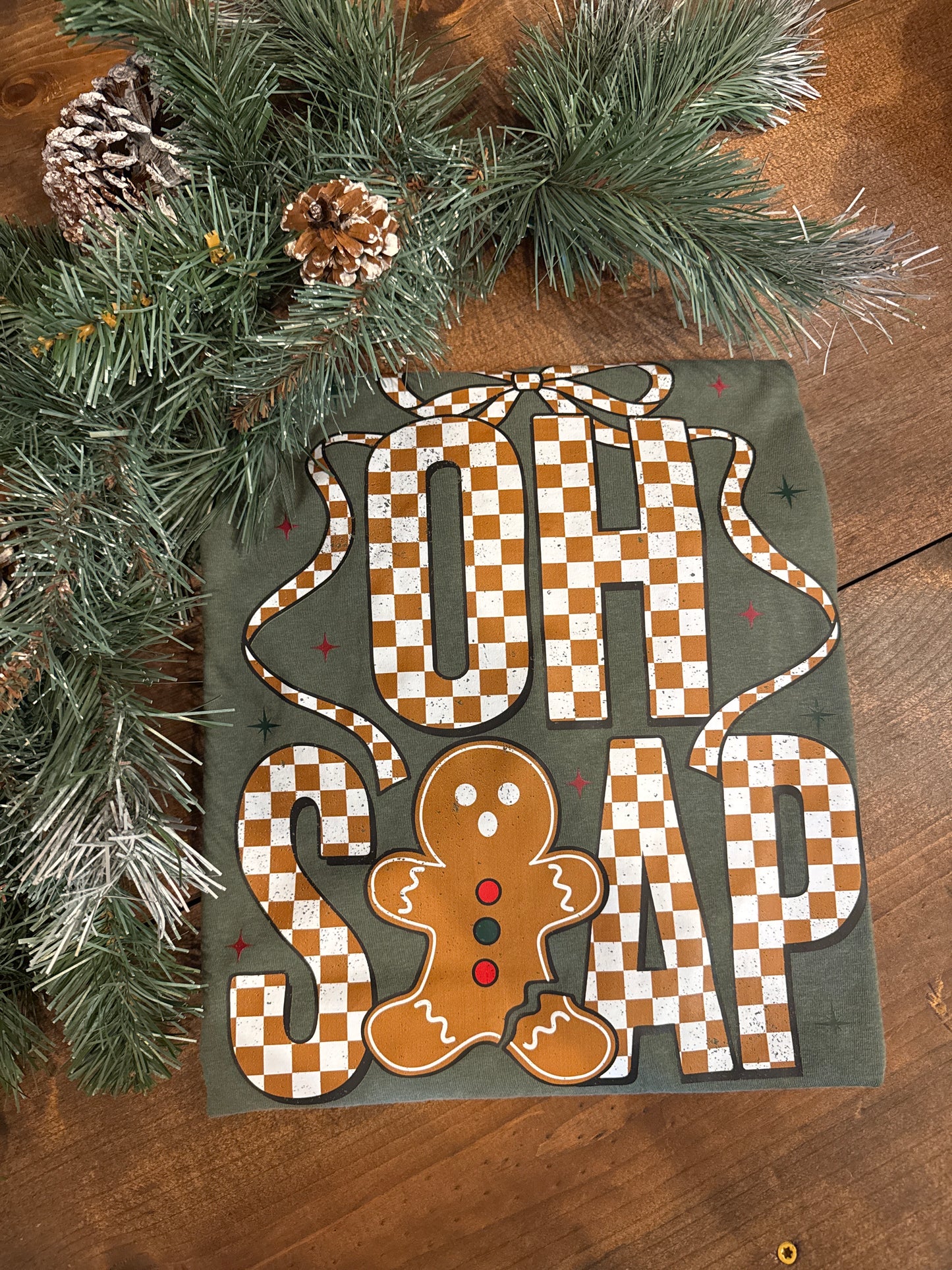 Checkered OH SNAP - Olive Graphic Tee