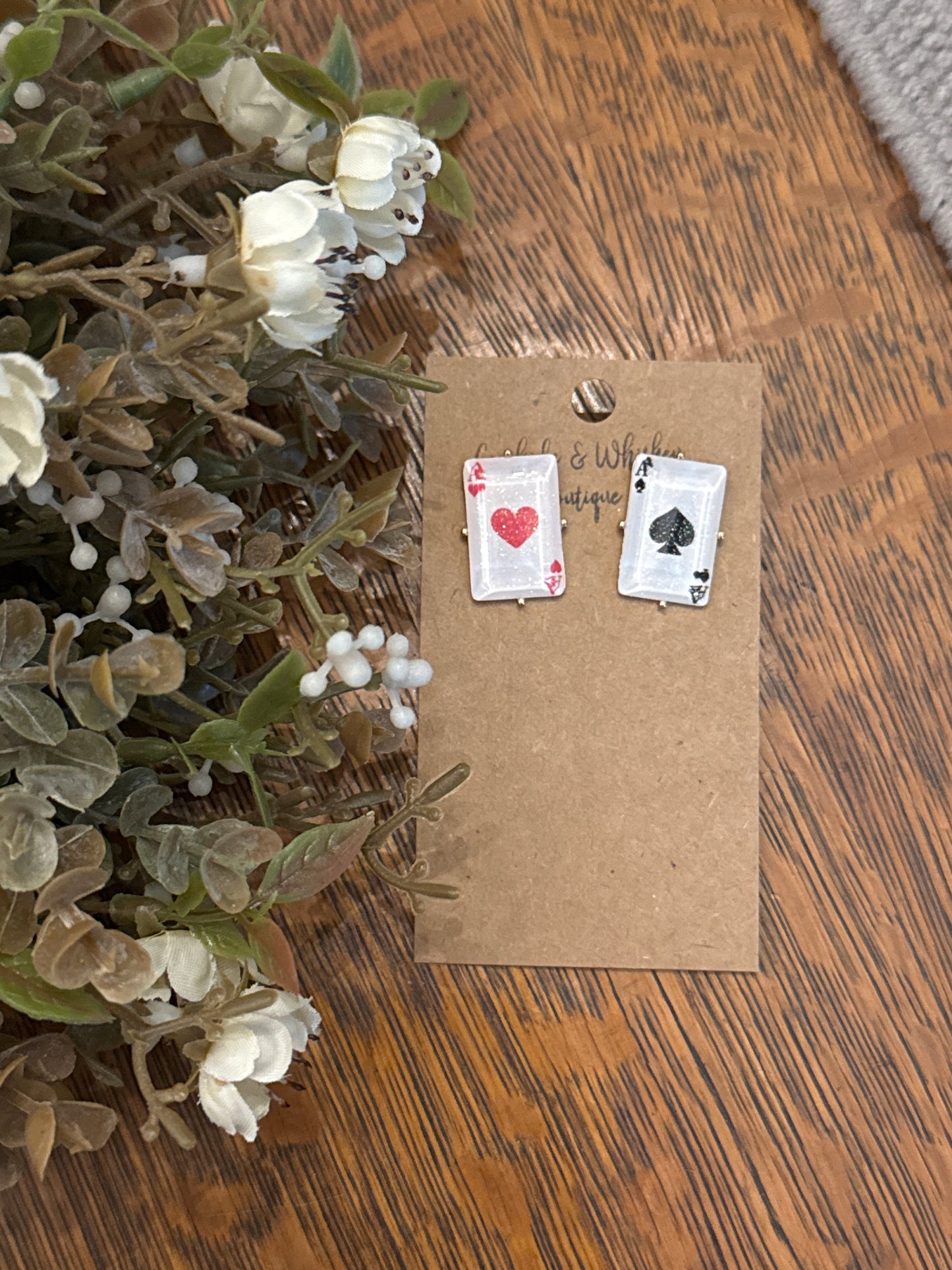 Glitter Aces - Card Earrings