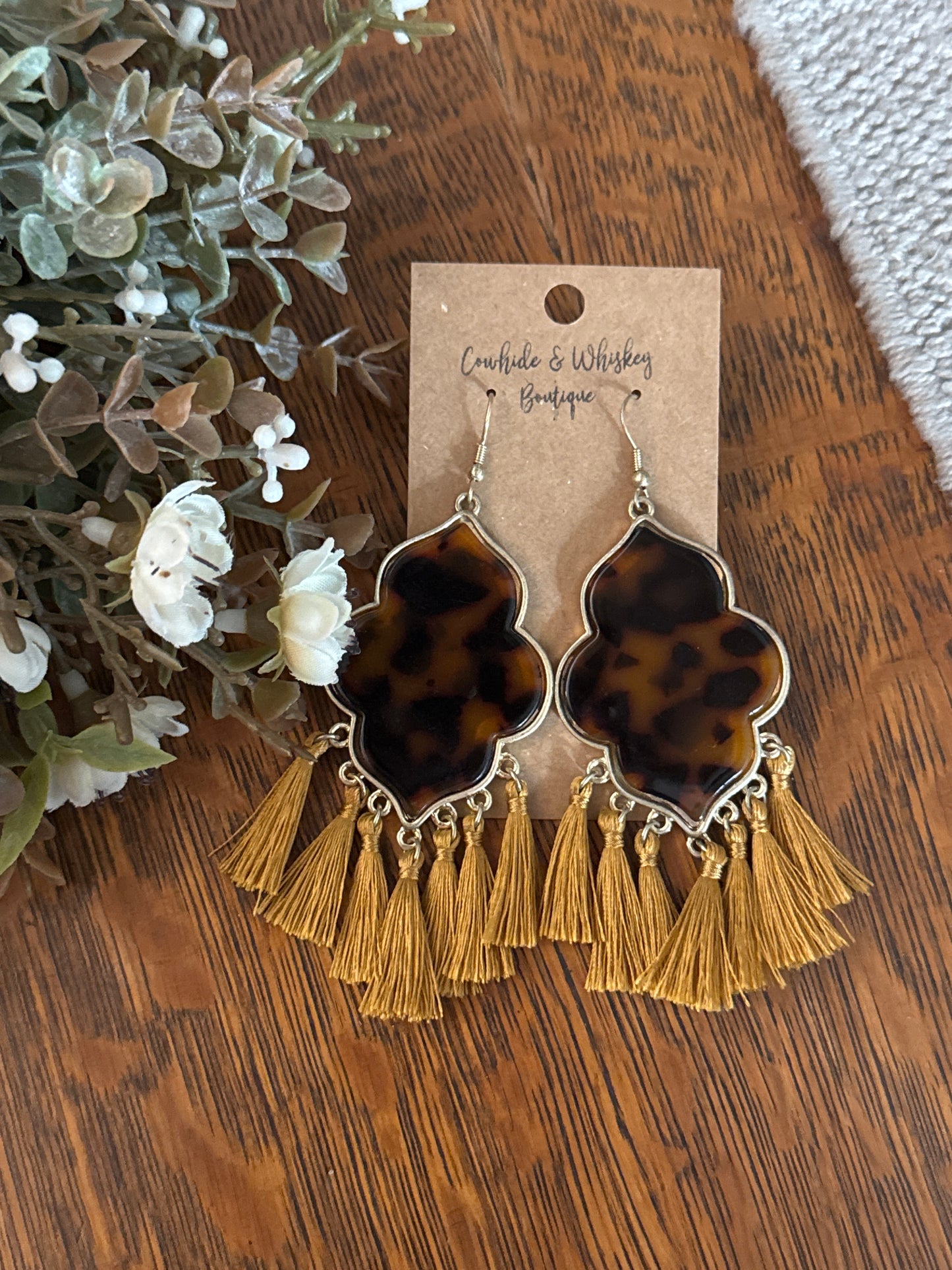 Tortoise Tassel - Earrings