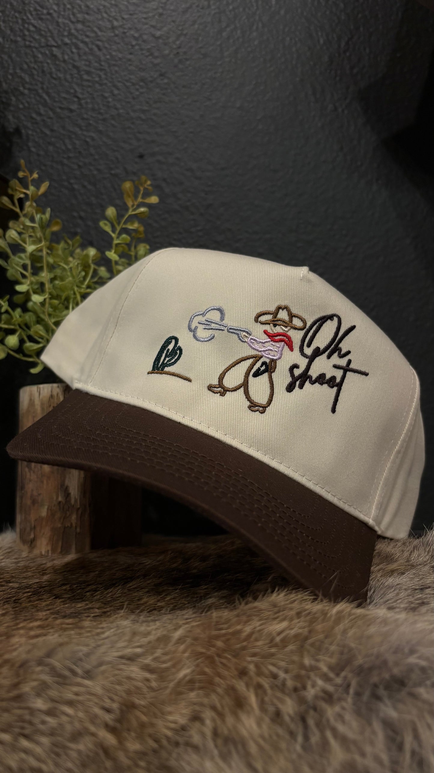 Oh Shoot - Tan & Brown Trucker Hat