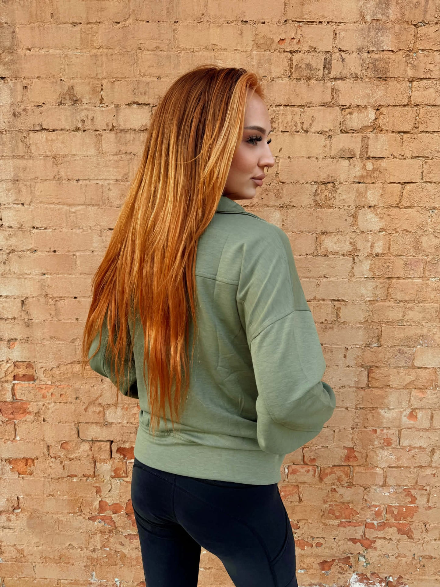 Scuba Half Zip Pullover - Olive *Door Buster*