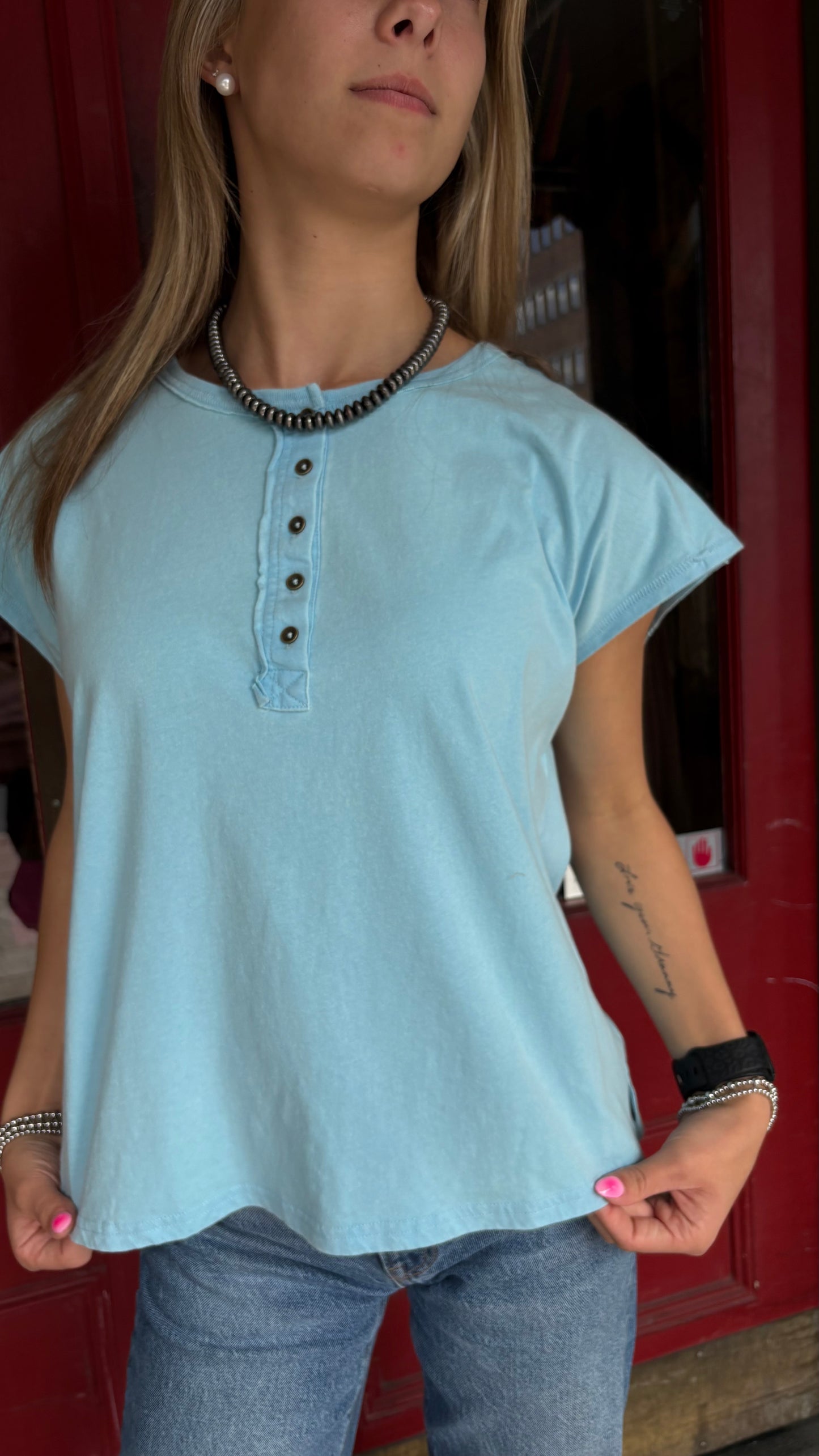 Salt & Sky – Sky Blue Muscle Tee