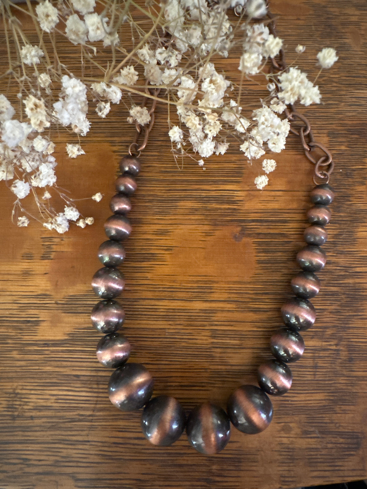 Chunky Pearl - Copper Necklace