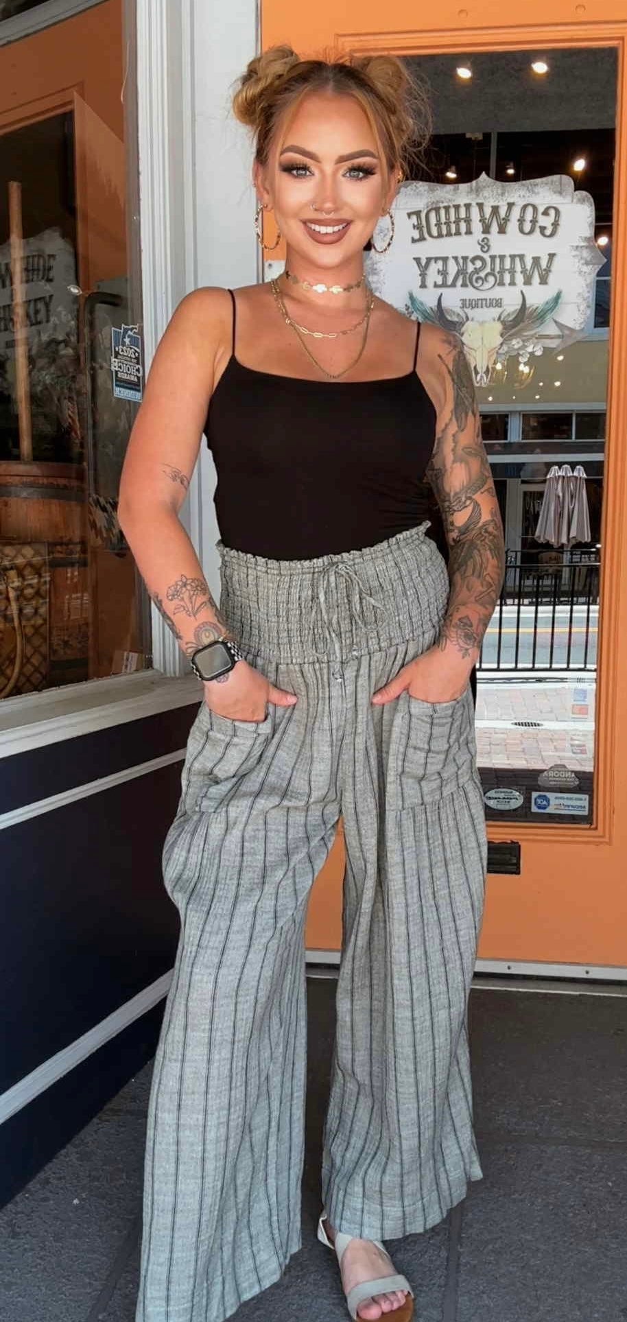 Prairie Pinstripes - Charcoal Pants