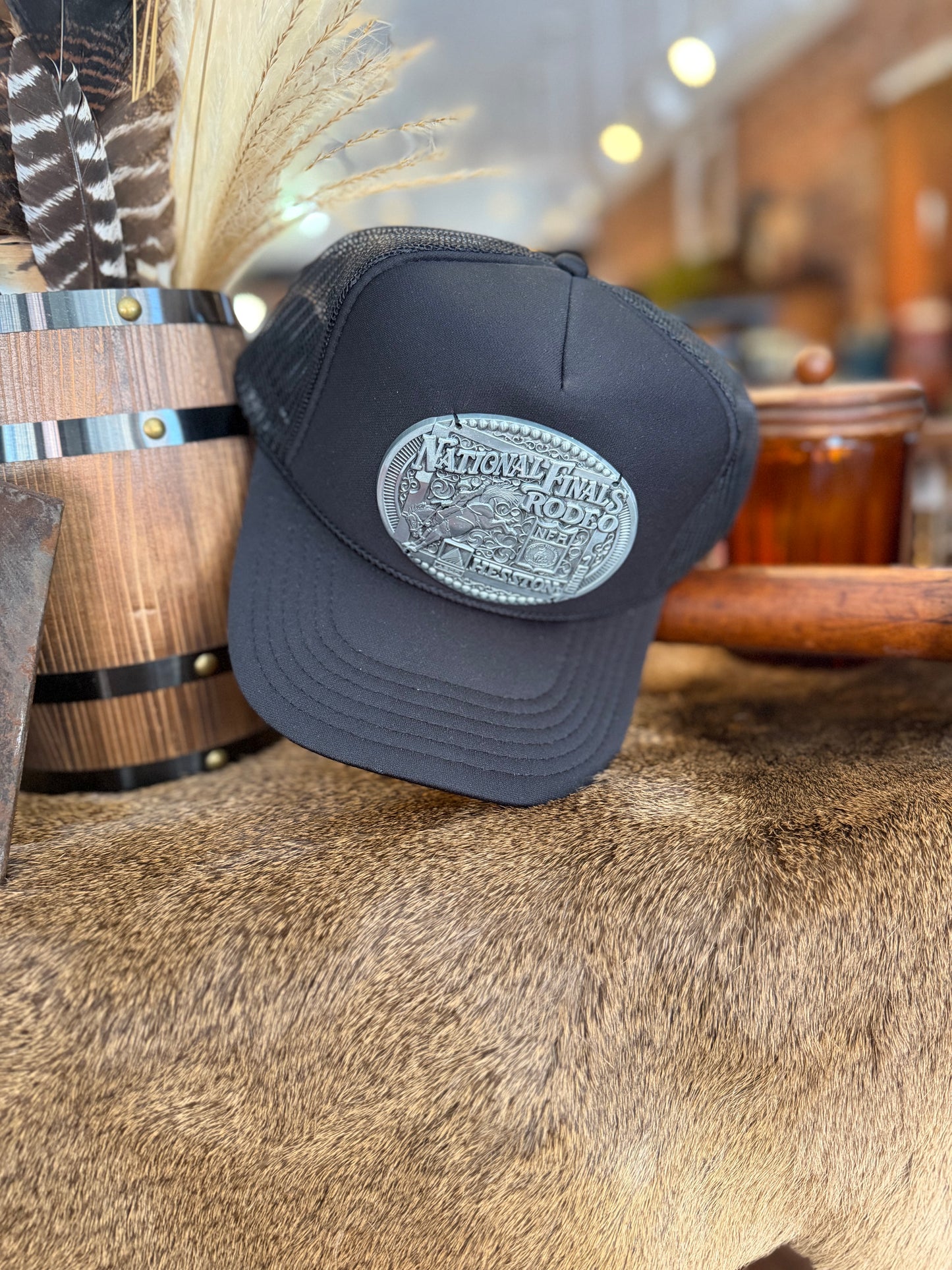 Authentic Vintage NFR Buckle - Black Trucker Hat