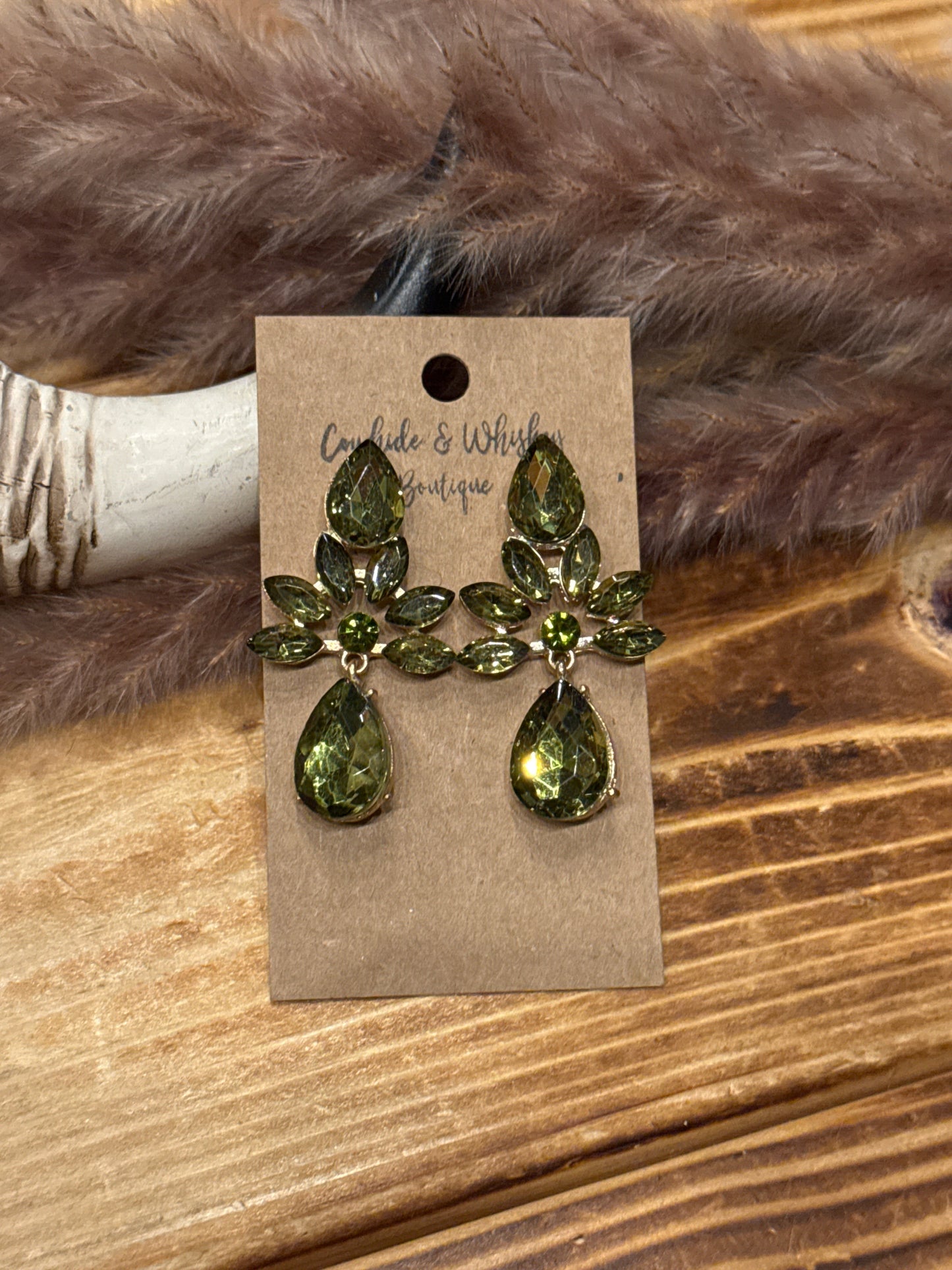 Olive Oil Splash - Earrings
