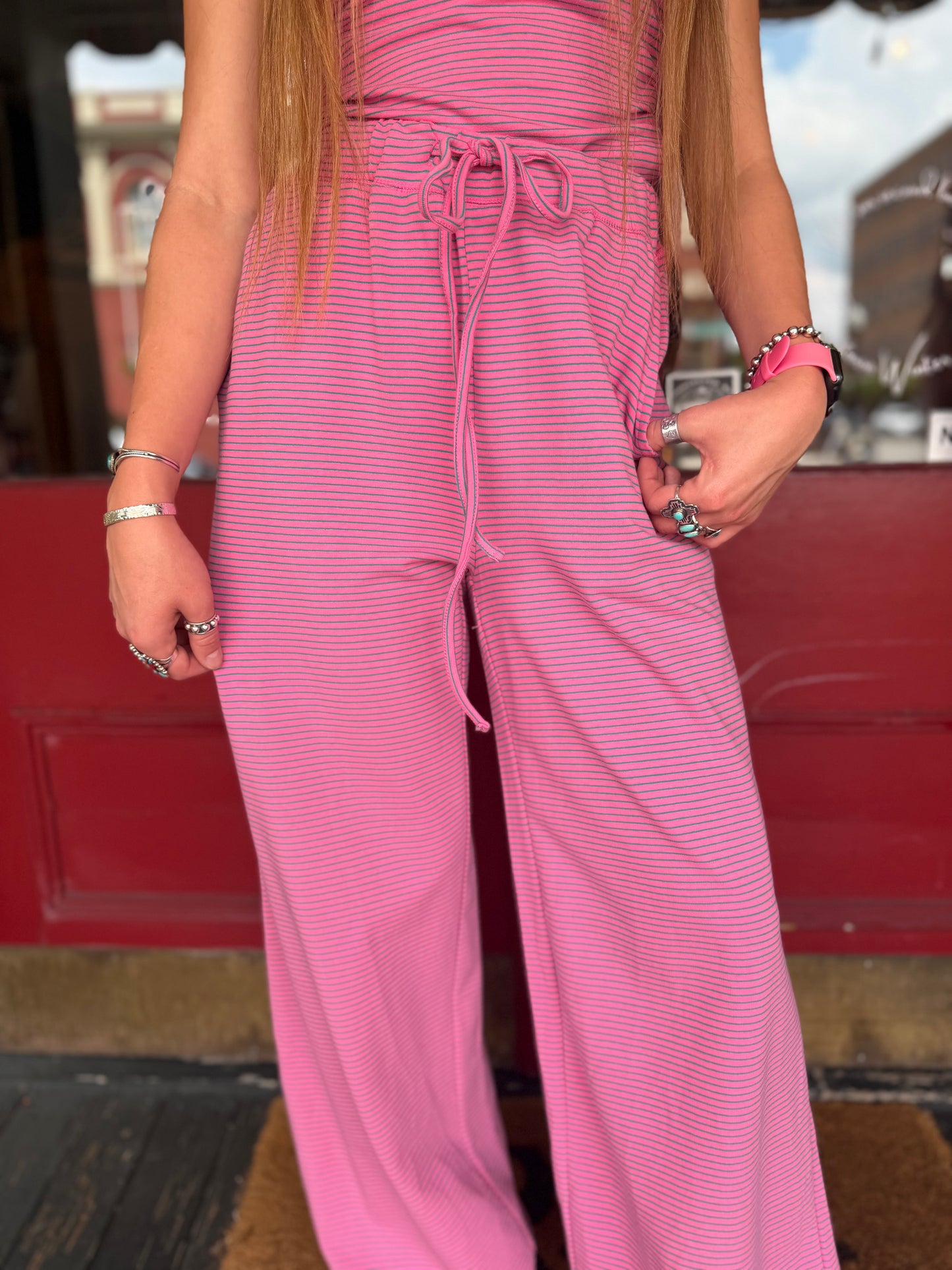Wild Vibe – Pink and Turquoise Striped Set