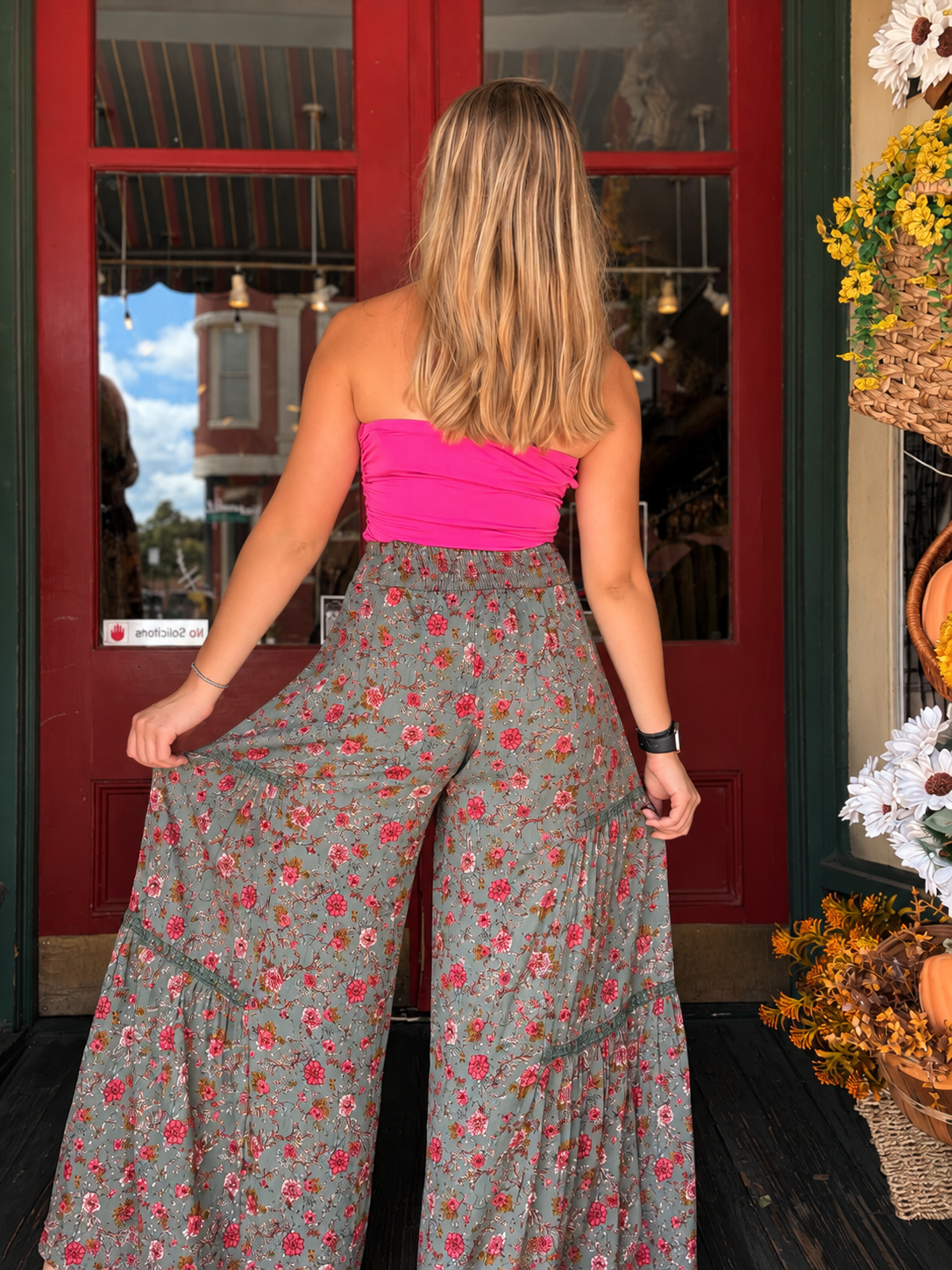 Mystic Meadow – Teal Floral Pants