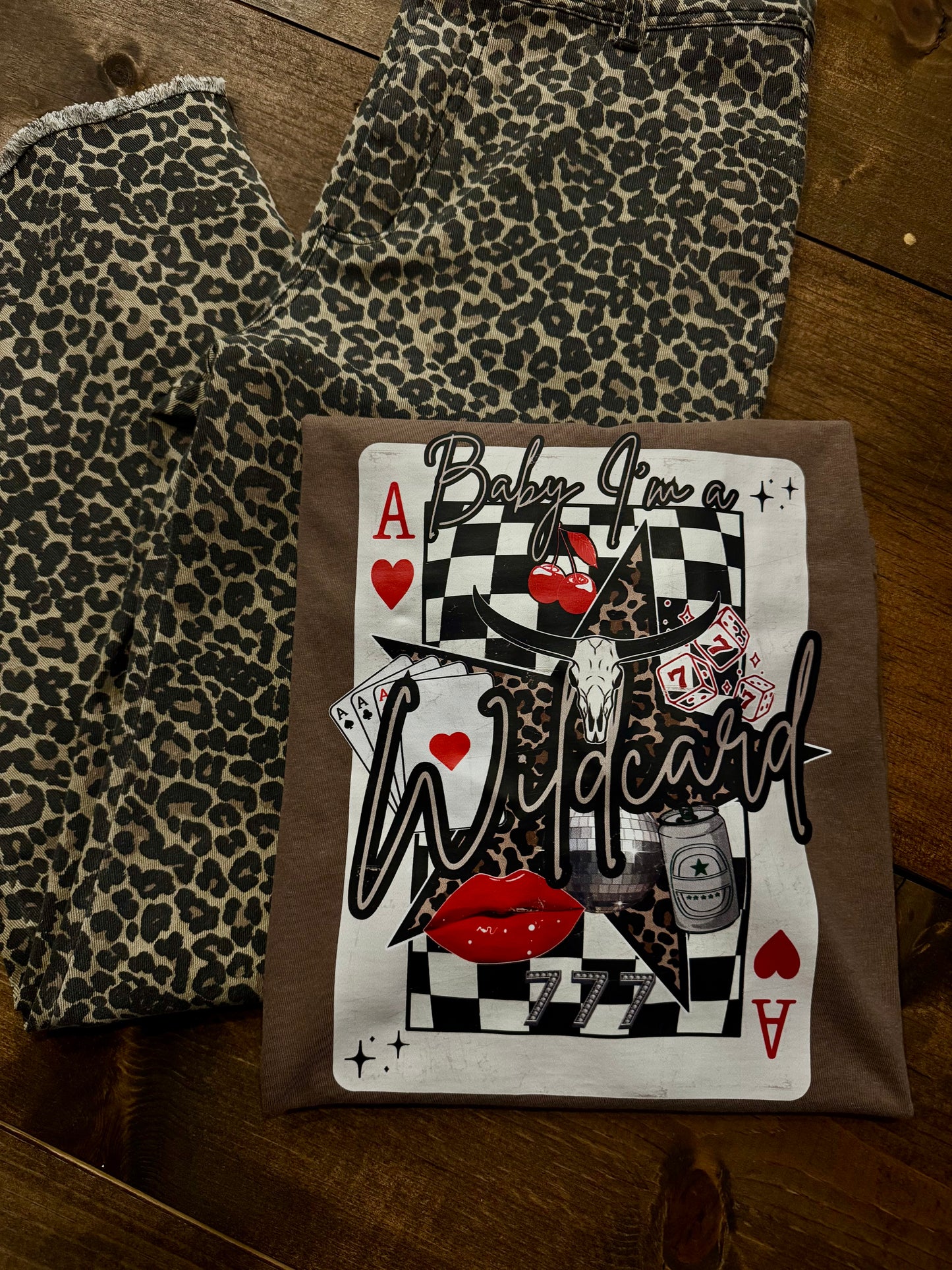 Baby I’m A Wild Card- Espresso Graphic Tee