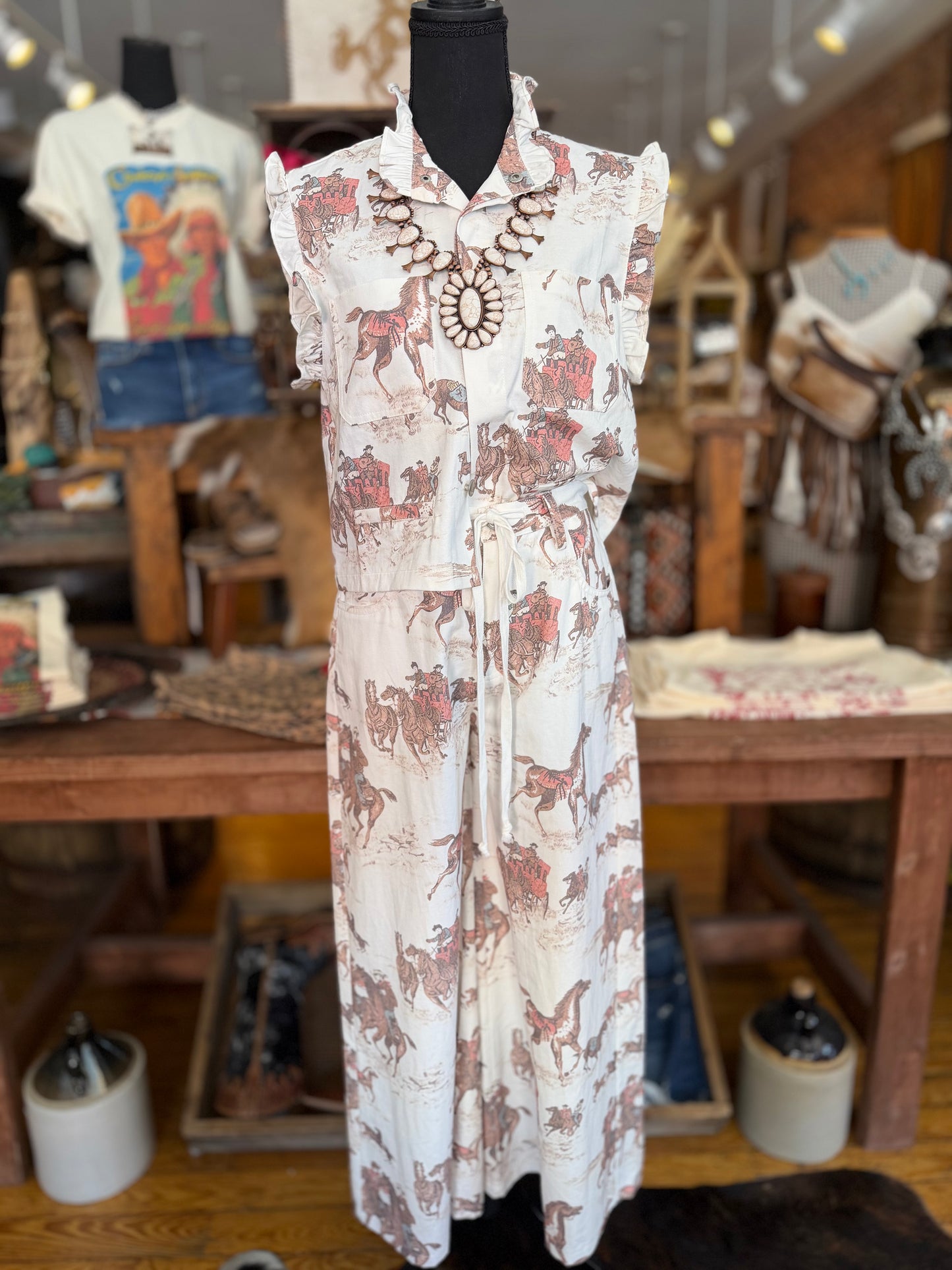 Wagon Wheel Romance – Ivory Combo Cropped Jacket