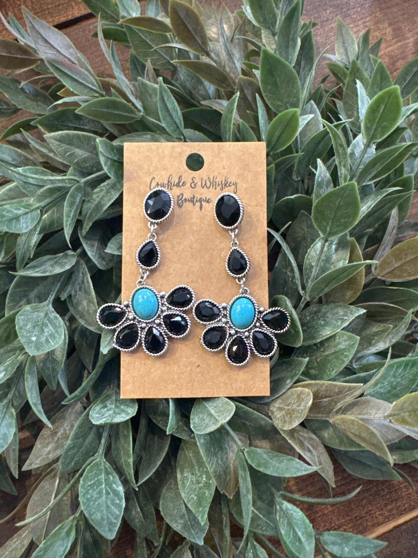 Mixing Stones - Black Earrings