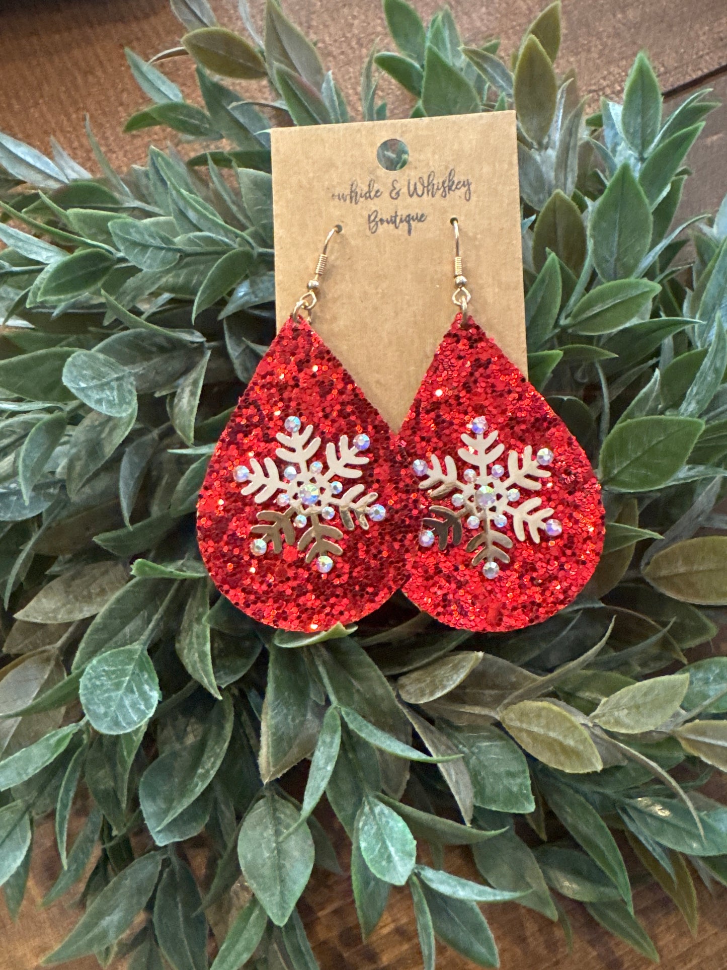 Red Snowflake - Earrings
