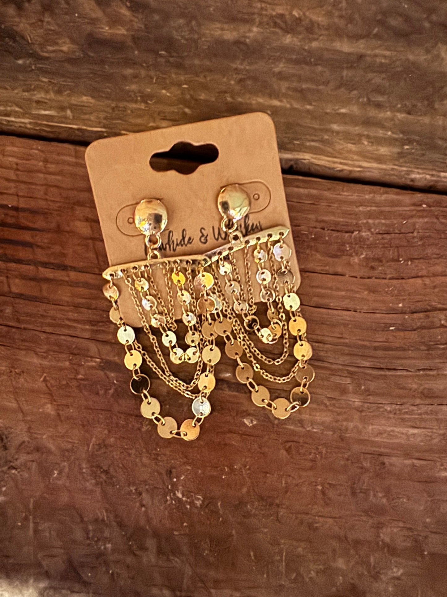 Gold Disk Link - Earrings