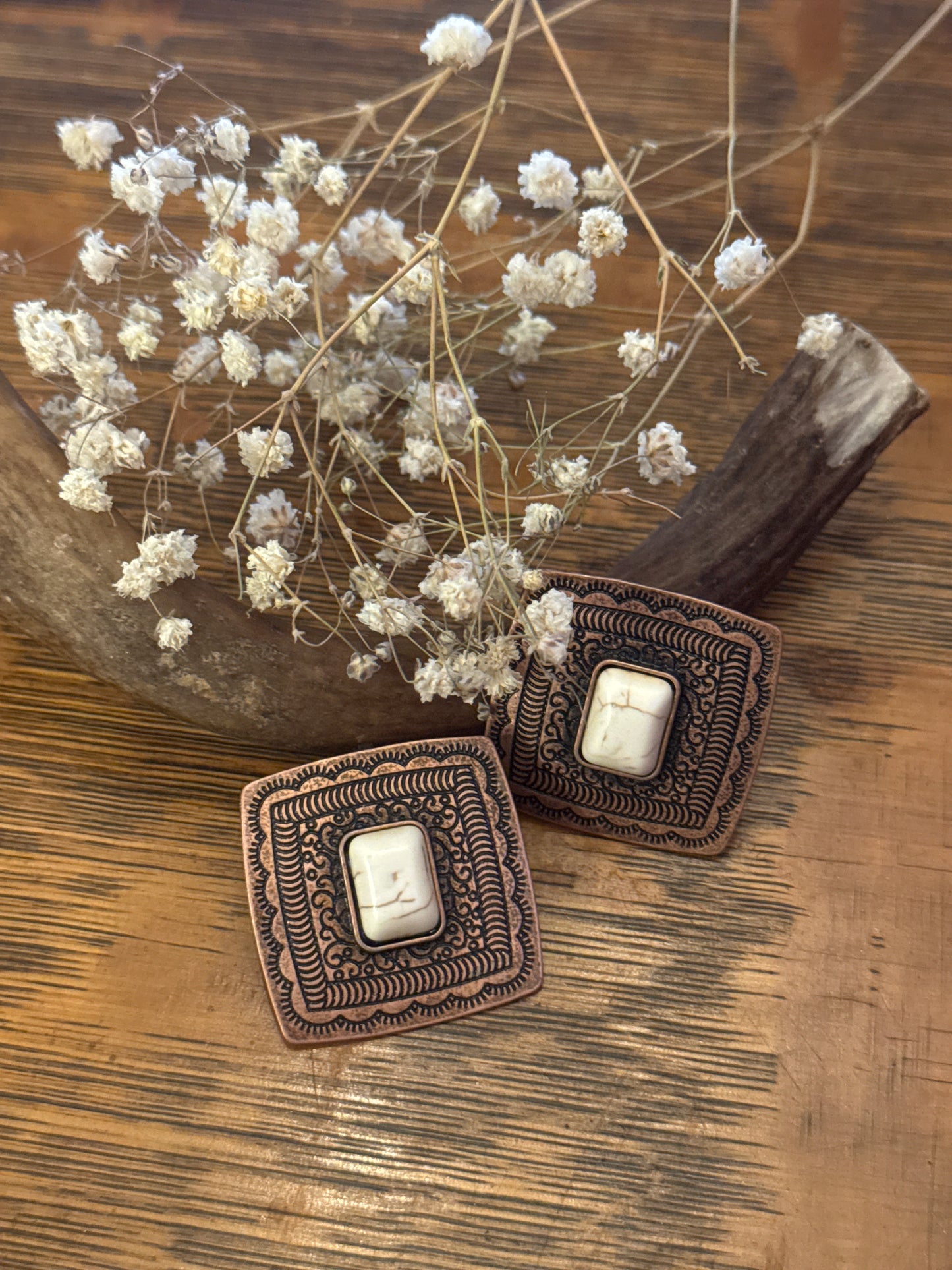Copper Square - Earrings