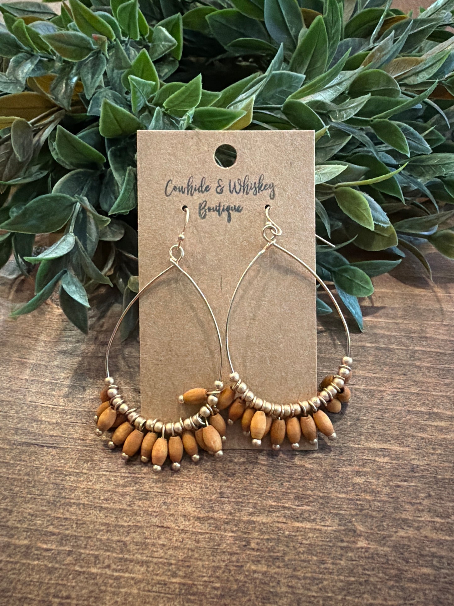 Urban Wood & Wire - Brown Earrings