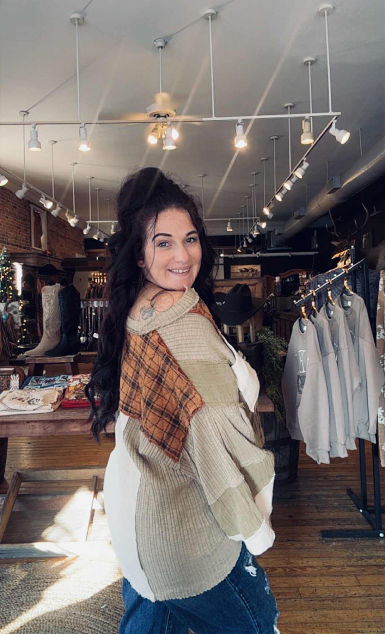 Rustic Ember – Patchwork Top