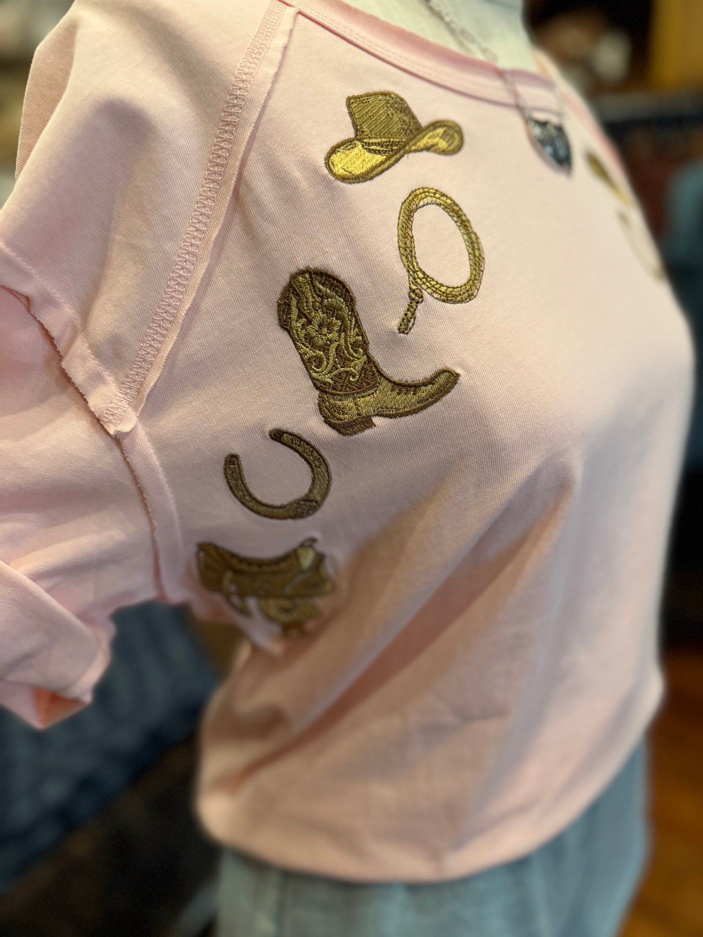 Cowgirl Keepsakes – Pink Embroidered Top