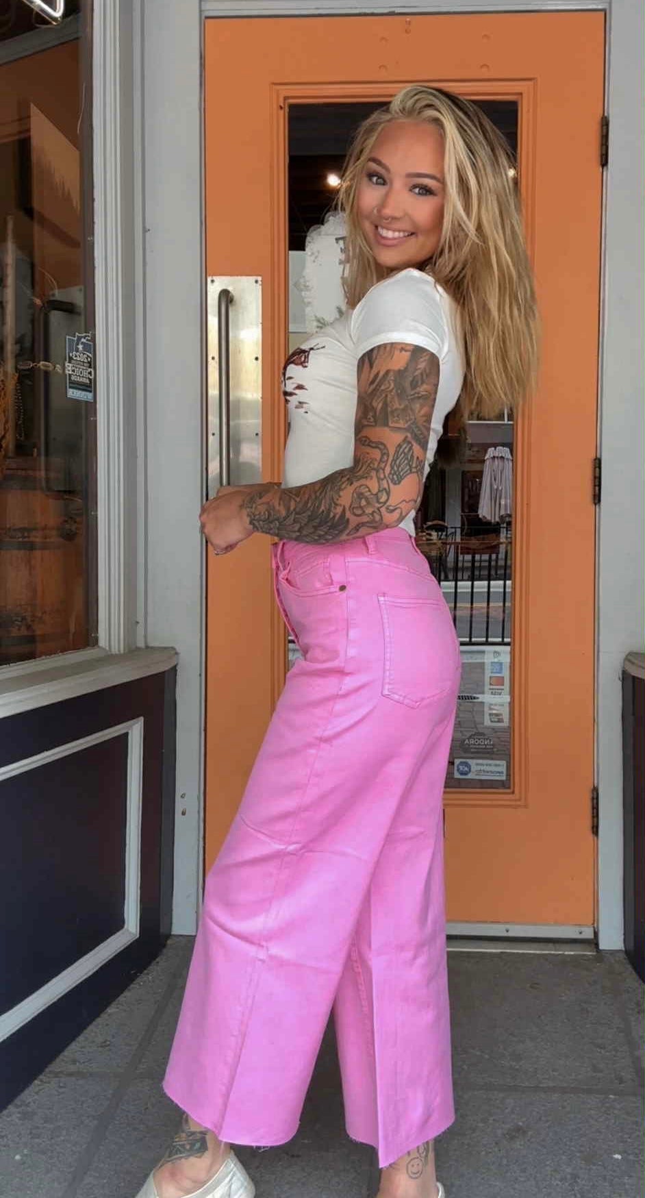 Punchy Pink - Button Fly Pants