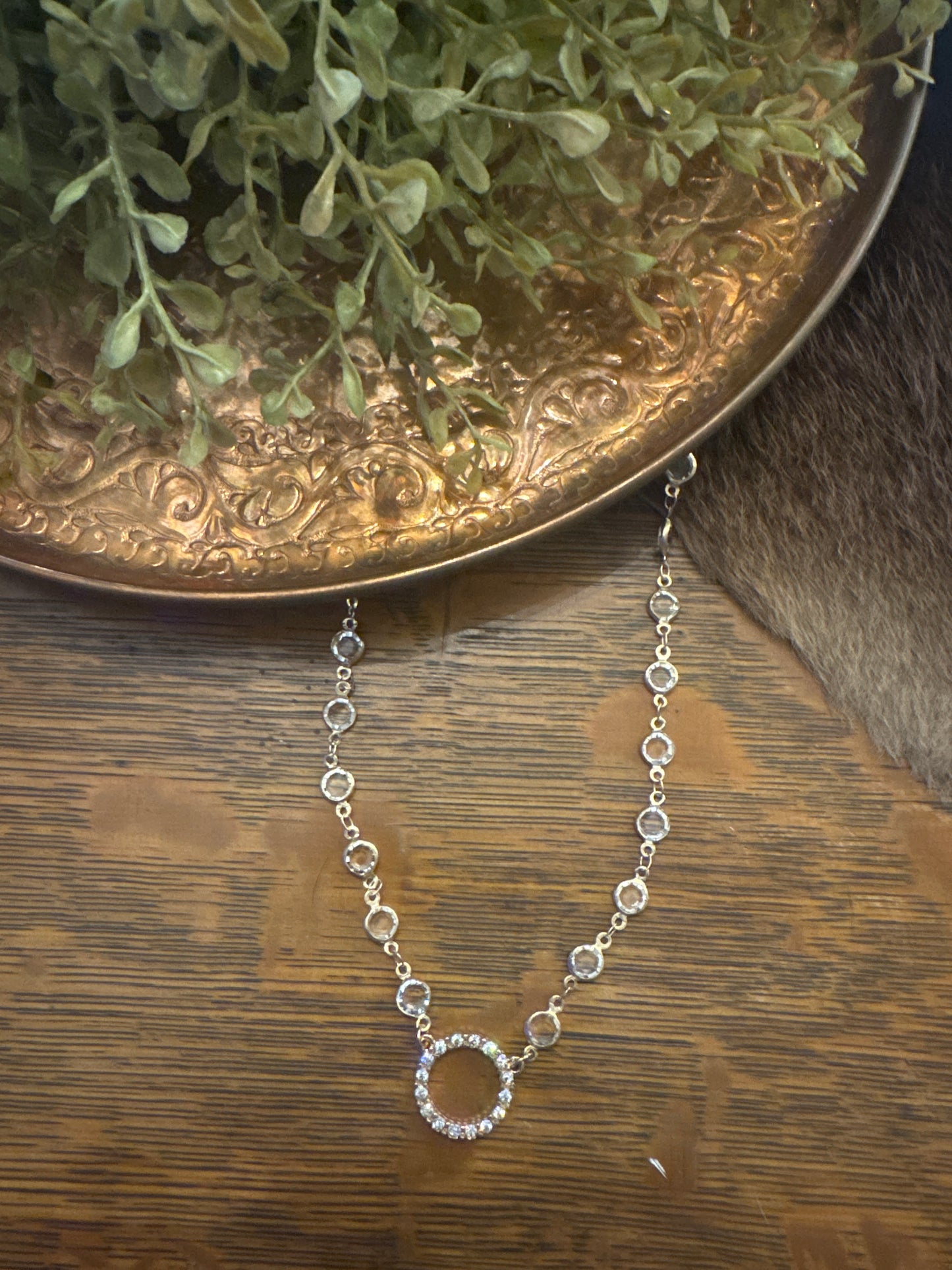 Looking Glass Charm - Gold Necklace