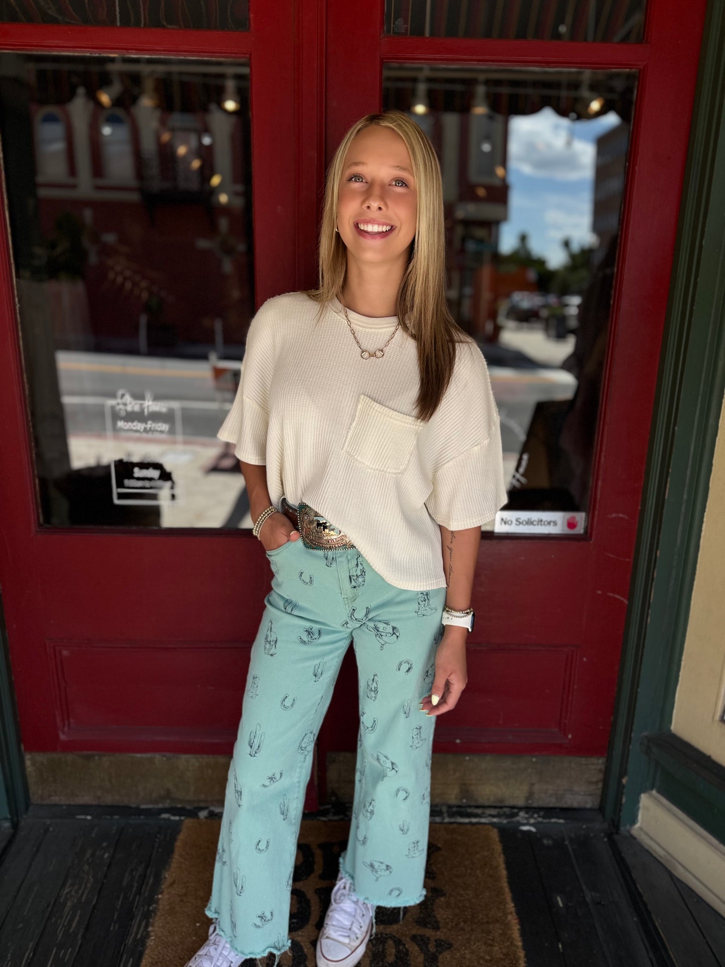 The Daily Knit – Cream Pocket Tee