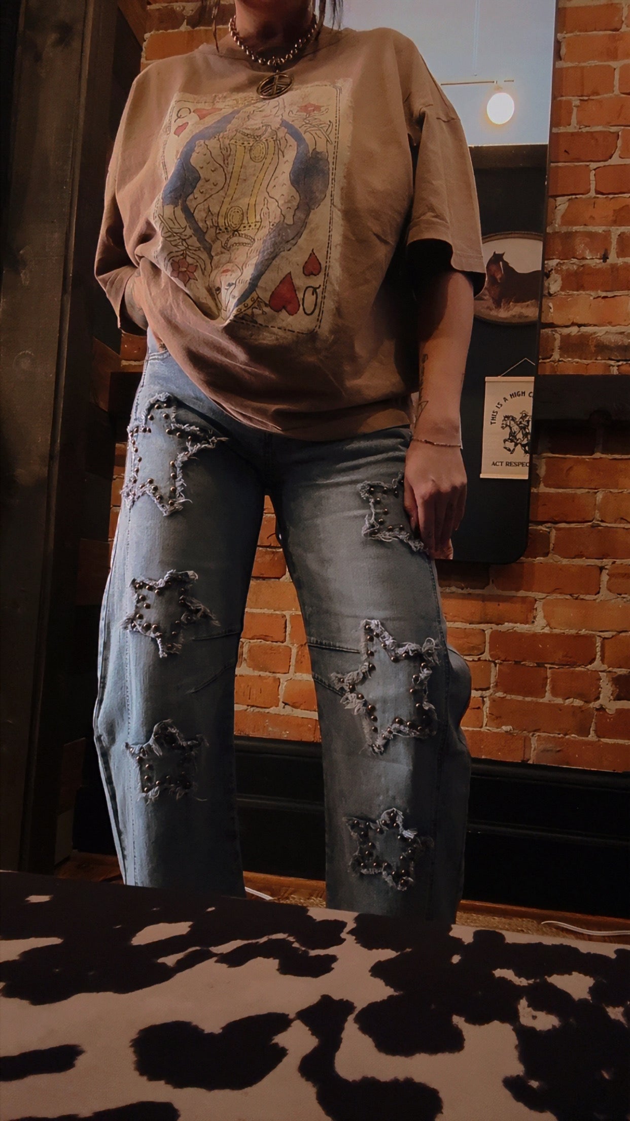 Lone Star Stud – Denim Star Barrel Jeans
