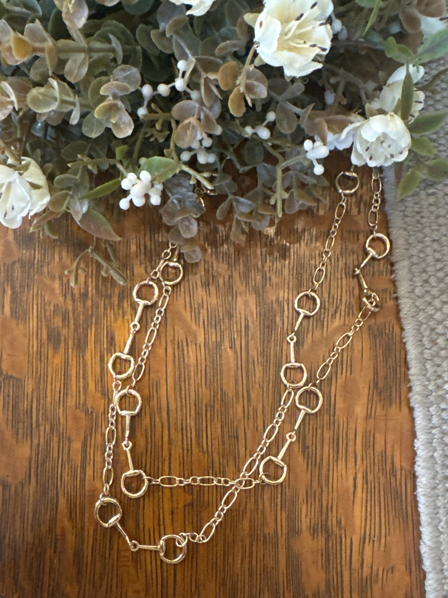 Double Loop Bit - Gold Necklace