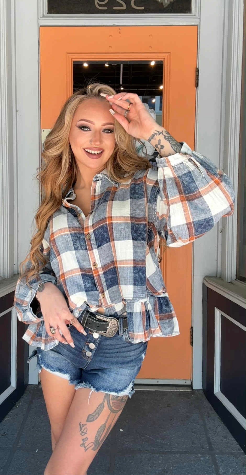 Bonfire Blues - Plaid Top