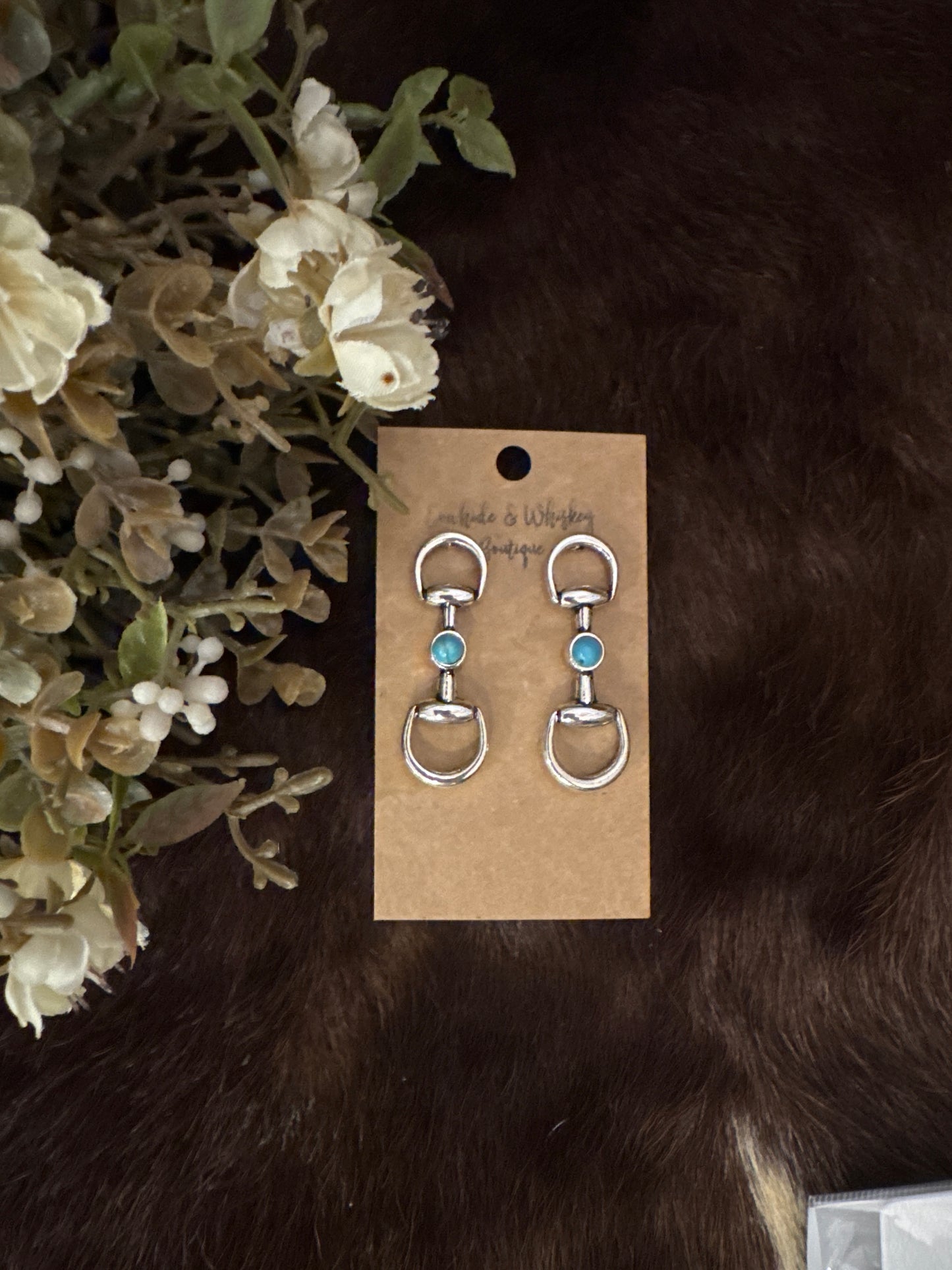 Stone Bridge Bit - Silver Earrings