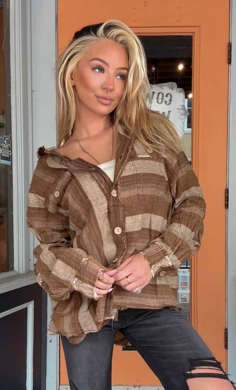 Timber Dust - Washed Flannel Top