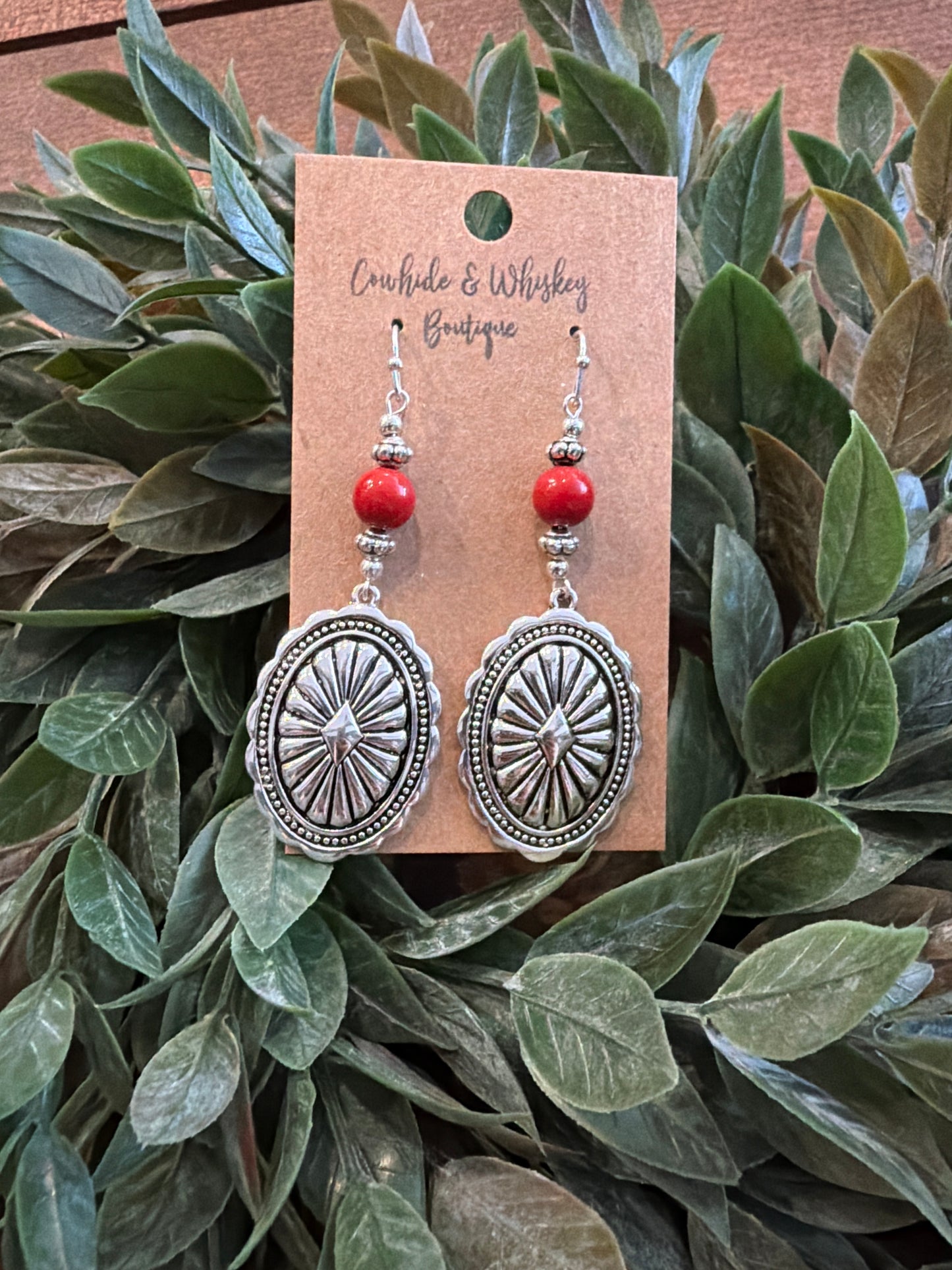 Red Dot Concho - Earrings