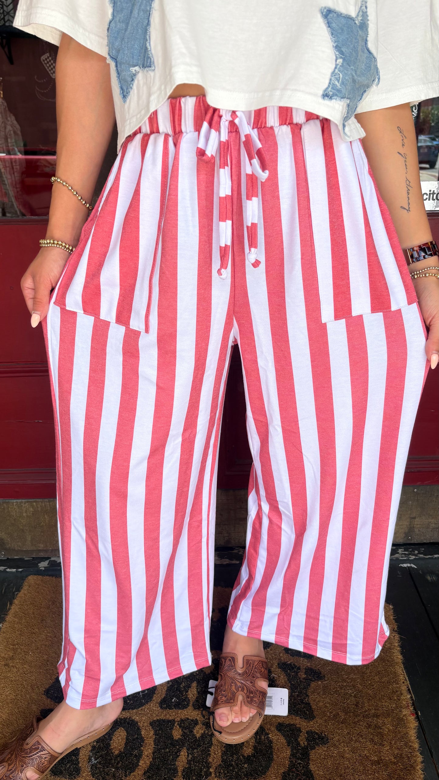 Liberty Lounge – Striped Crop Pants