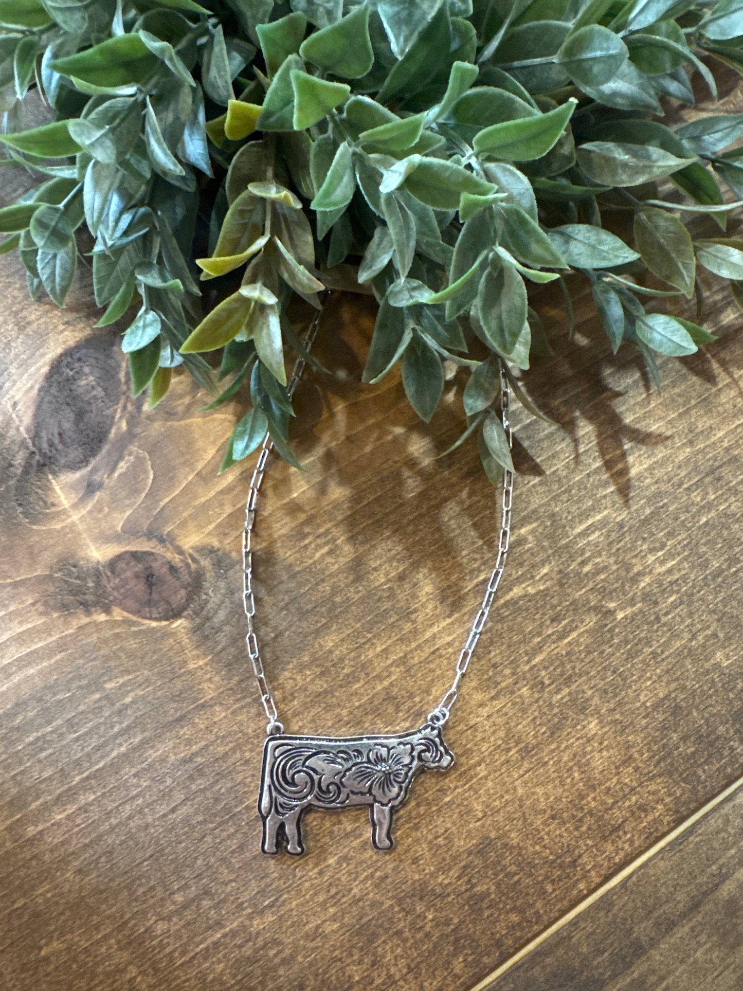 Floral Cow - Necklace