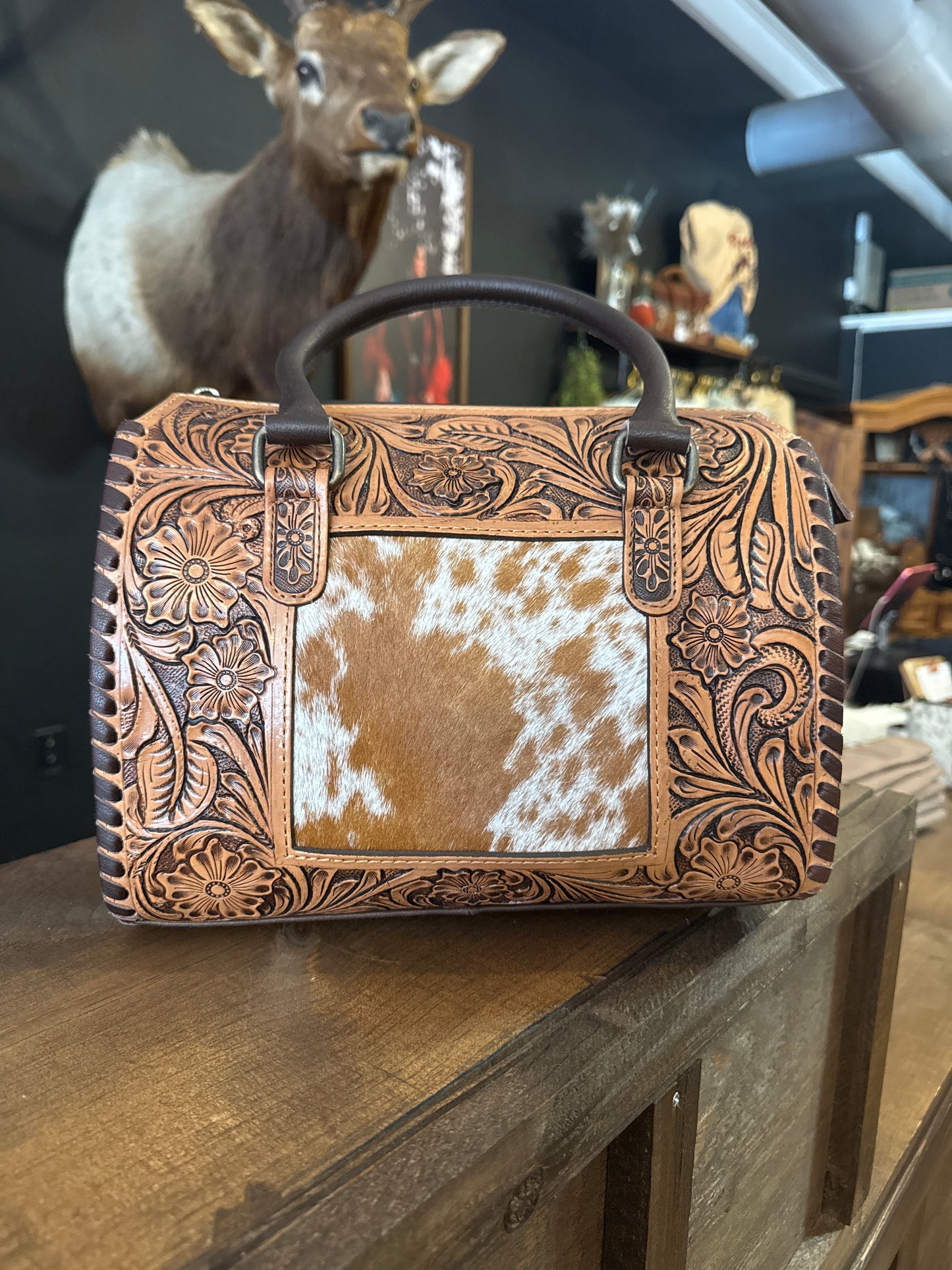 Tooled Cowhide - Medium Speedy Bag